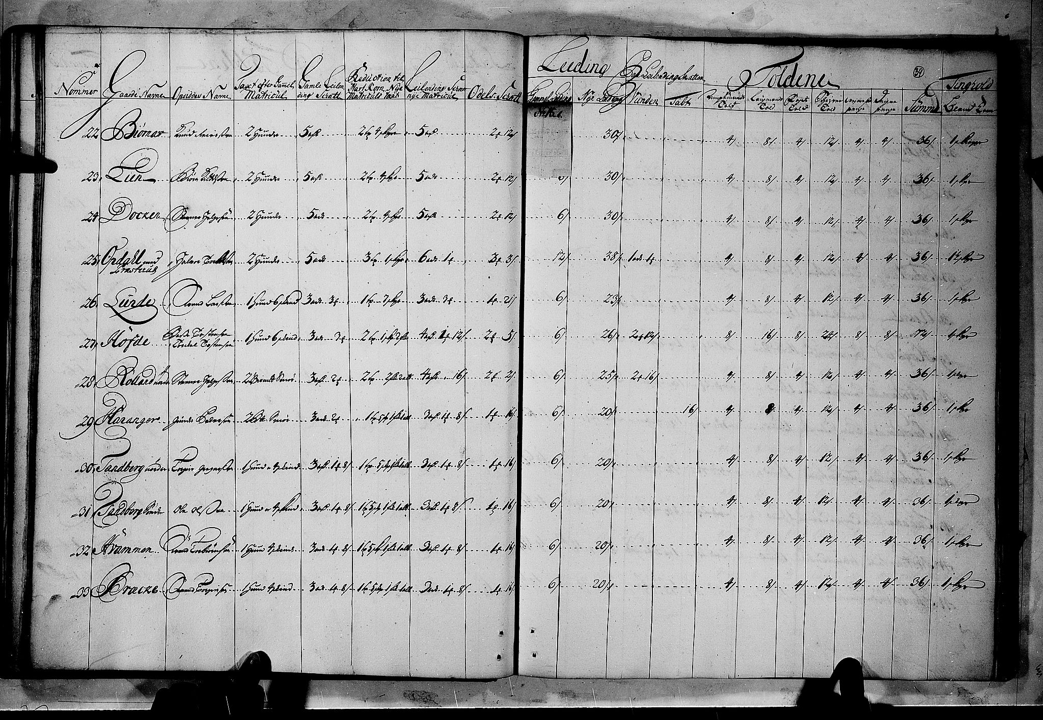 Rentekammeret inntil 1814, Realistisk ordnet avdeling, AV/RA-EA-4070/N/Nb/Nbf/L0114: Numedal og Sandsvær matrikkelprotokoll, 1723, p. 38b-39a