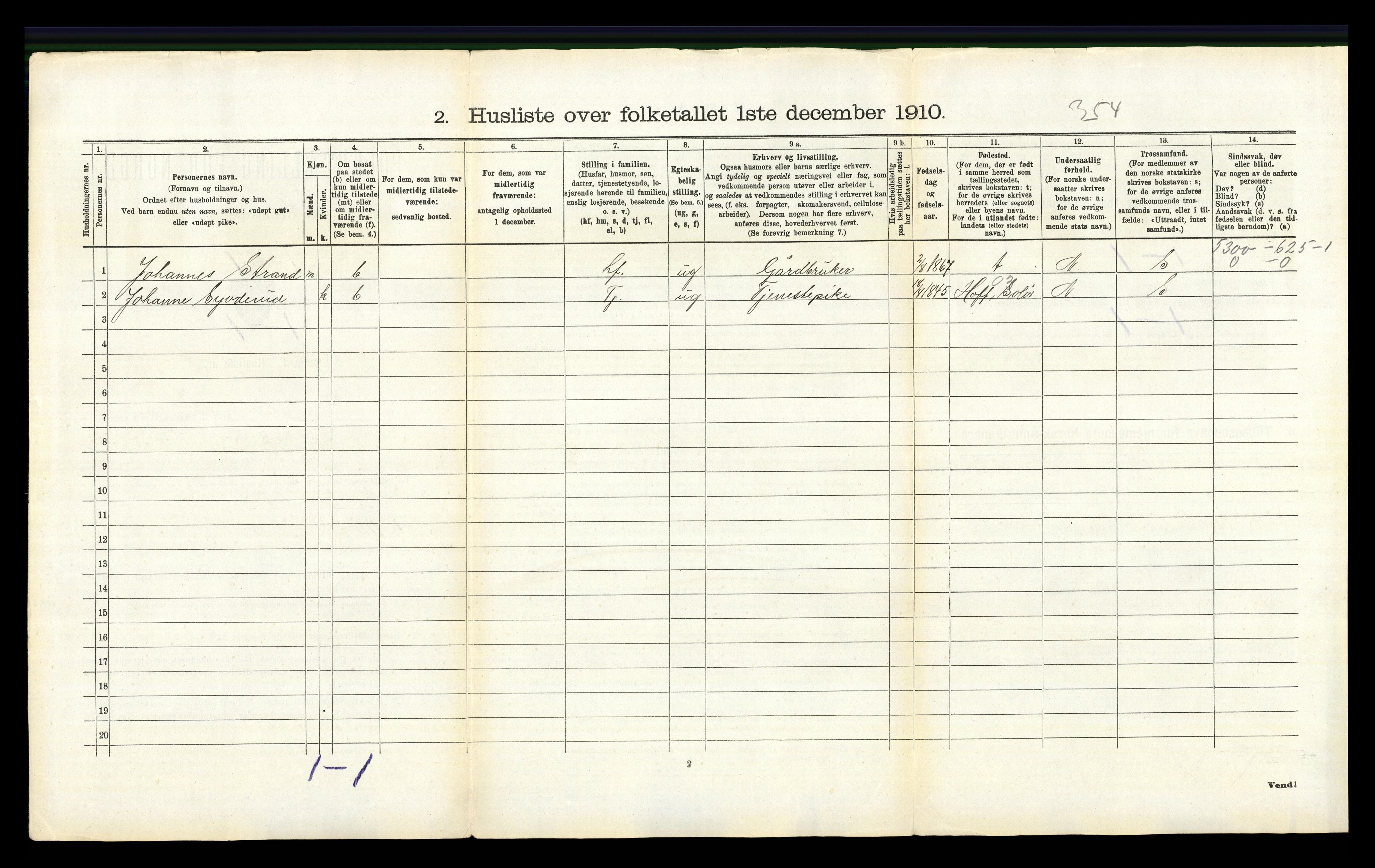 RA, 1910 census for Våler, 1910, p. 172