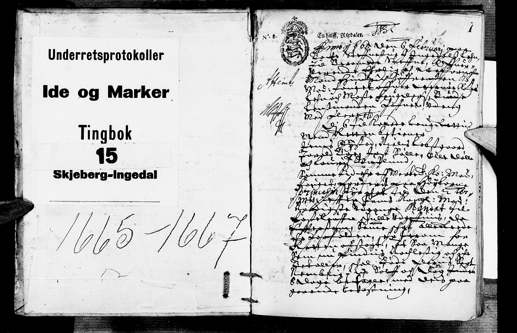 Idd og Marker sorenskriveri, SAO/A-10283/F/Fb/L0004: Tingbok, 1665-1667, p. 0b-1a
