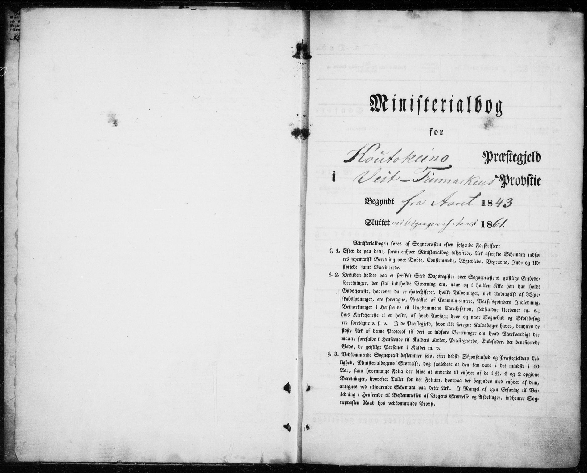 Kautokeino sokneprestembete, AV/SATØ-S-1340/H/Ha/L0002.kirke: Parish register (official) no. 2, 1843-1861