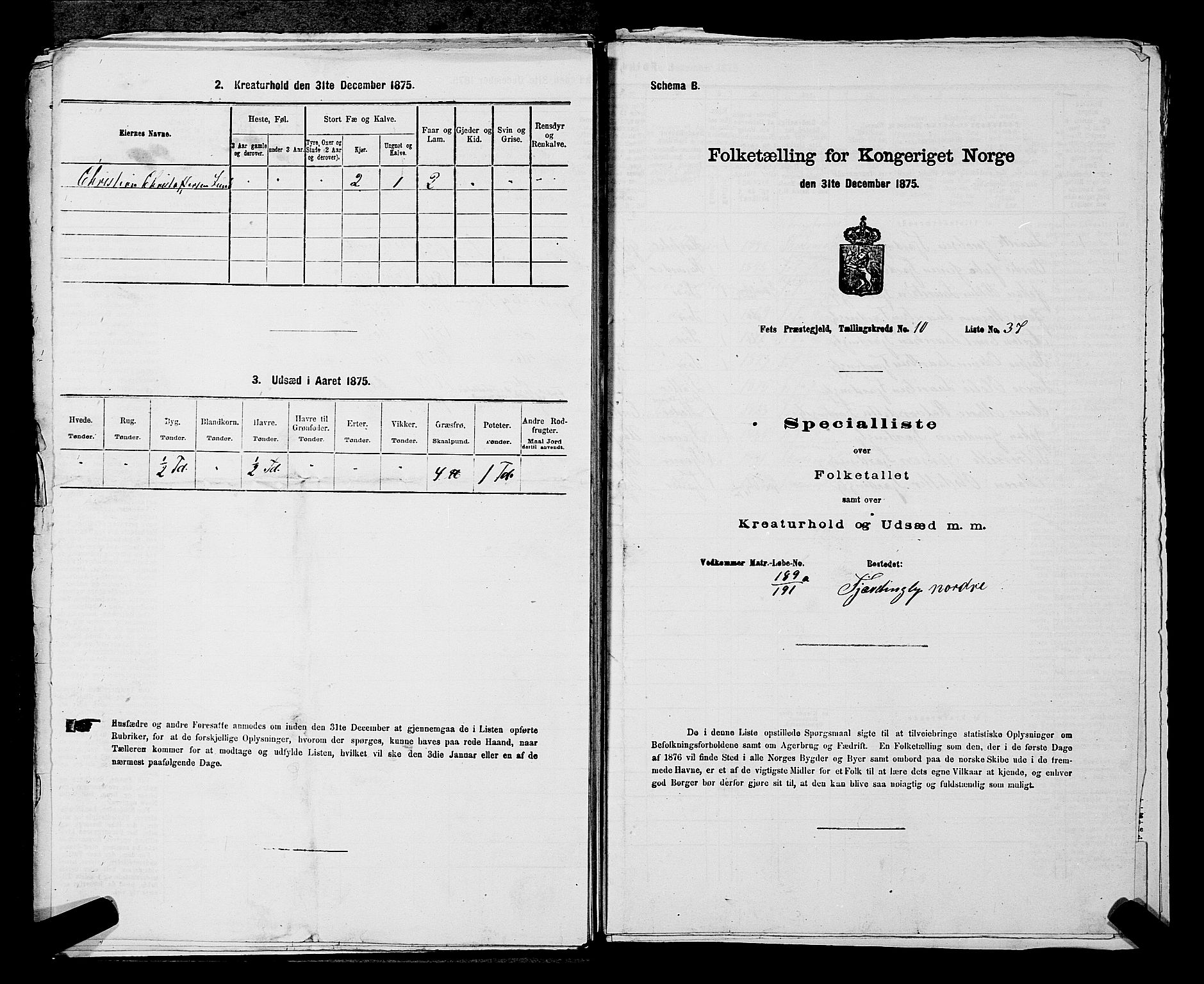 RA, 1875 census for 0227P Fet, 1875, p. 1404