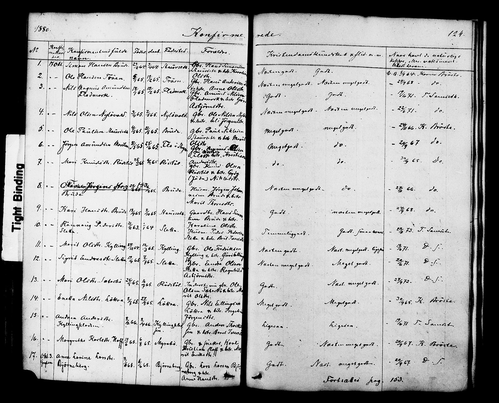 Ministerialprotokoller, klokkerbøker og fødselsregistre - Møre og Romsdal, SAT/A-1454/546/L0594: Parish register (official) no. 546A02, 1854-1882, p. 124
