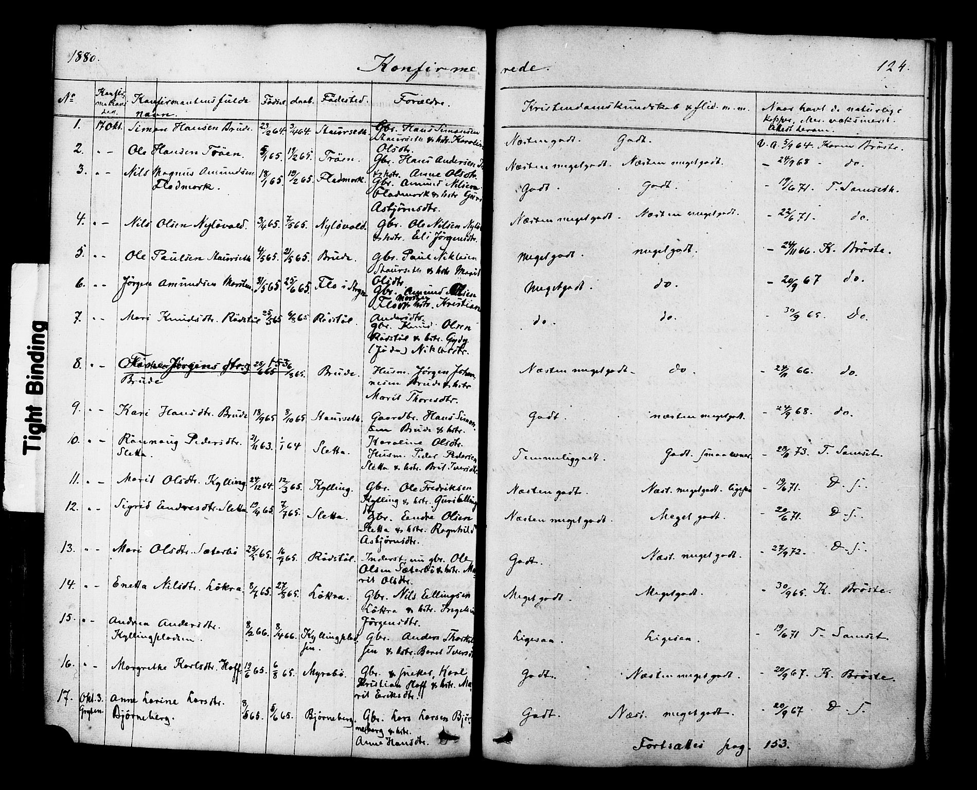 Ministerialprotokoller, klokkerbøker og fødselsregistre - Møre og Romsdal, AV/SAT-A-1454/546/L0594: Parish register (official) no. 546A02, 1854-1882, p. 124