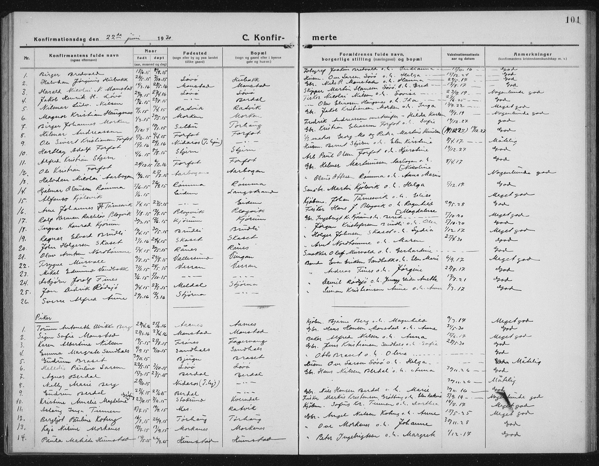 Ministerialprotokoller, klokkerbøker og fødselsregistre - Sør-Trøndelag, SAT/A-1456/655/L0689: Parish register (copy) no. 655C05, 1922-1936, p. 101