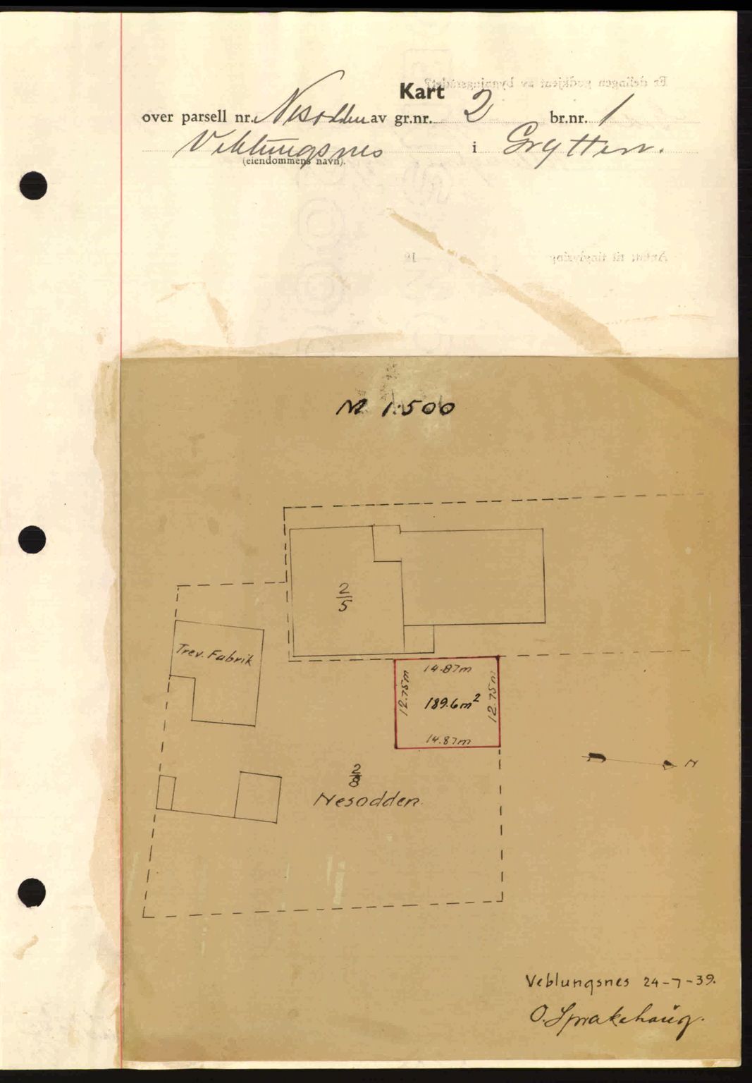 Romsdal sorenskriveri, AV/SAT-A-4149/1/2/2C: Mortgage book no. A7, 1939-1939, Diary no: : 1783/1939