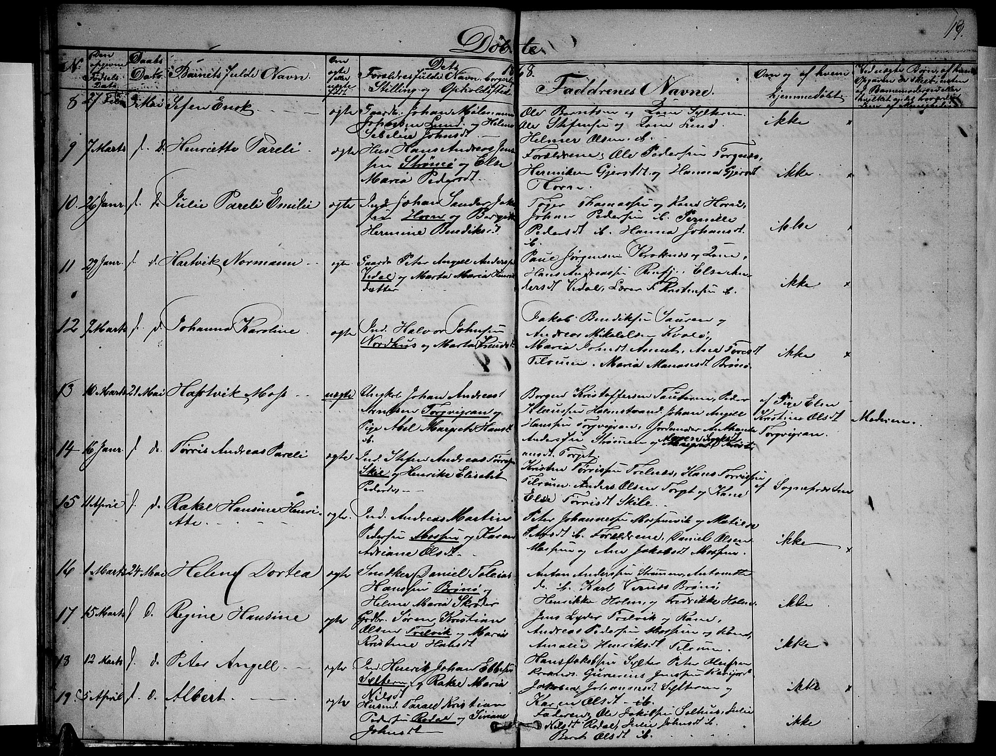 Ministerialprotokoller, klokkerbøker og fødselsregistre - Nordland, SAT/A-1459/813/L0212: Parish register (copy) no. 813C04, 1864-1886, p. 19