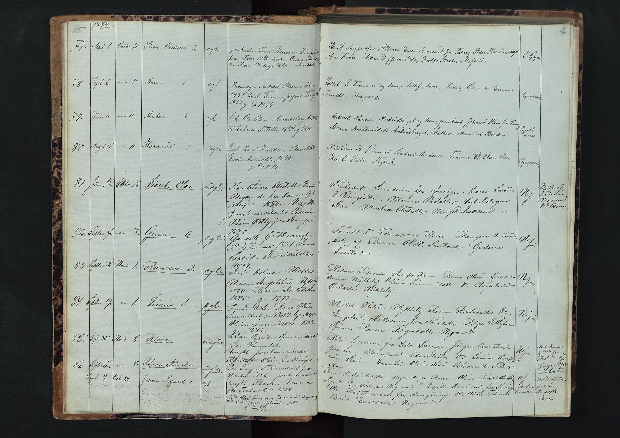 Stor-Elvdal prestekontor, AV/SAH-PREST-052/H/Ha/Hab/L0001: Parish register (copy) no. 1 /1, 1860-1894, p. 15-16