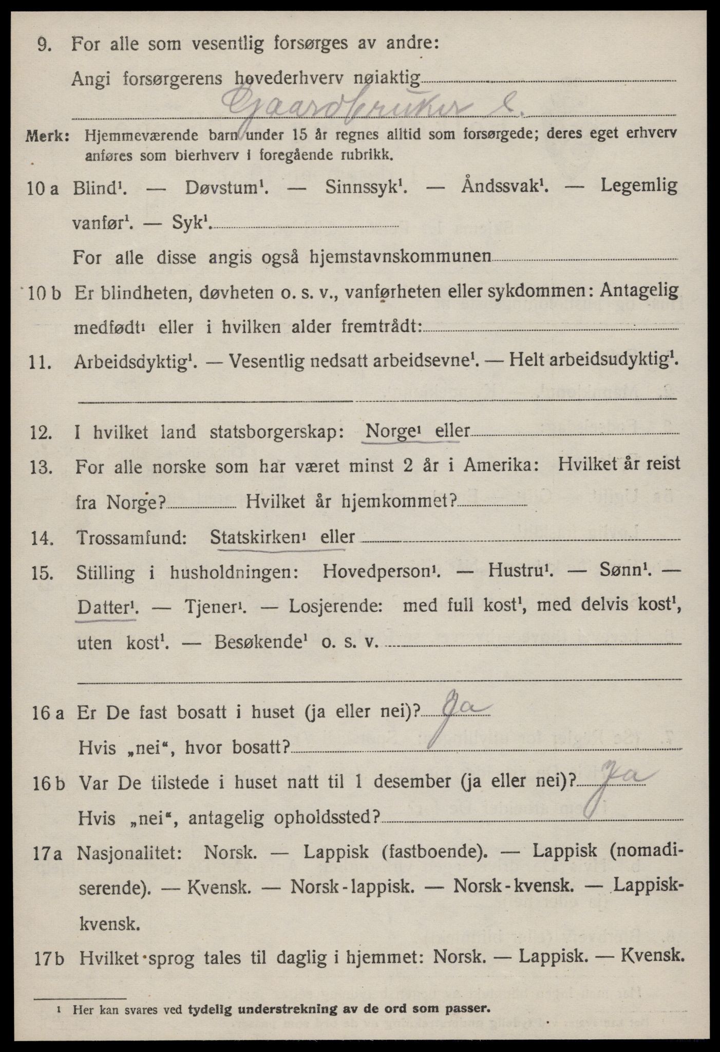 SAT, 1920 census for Geitastrand, 1920, p. 1388