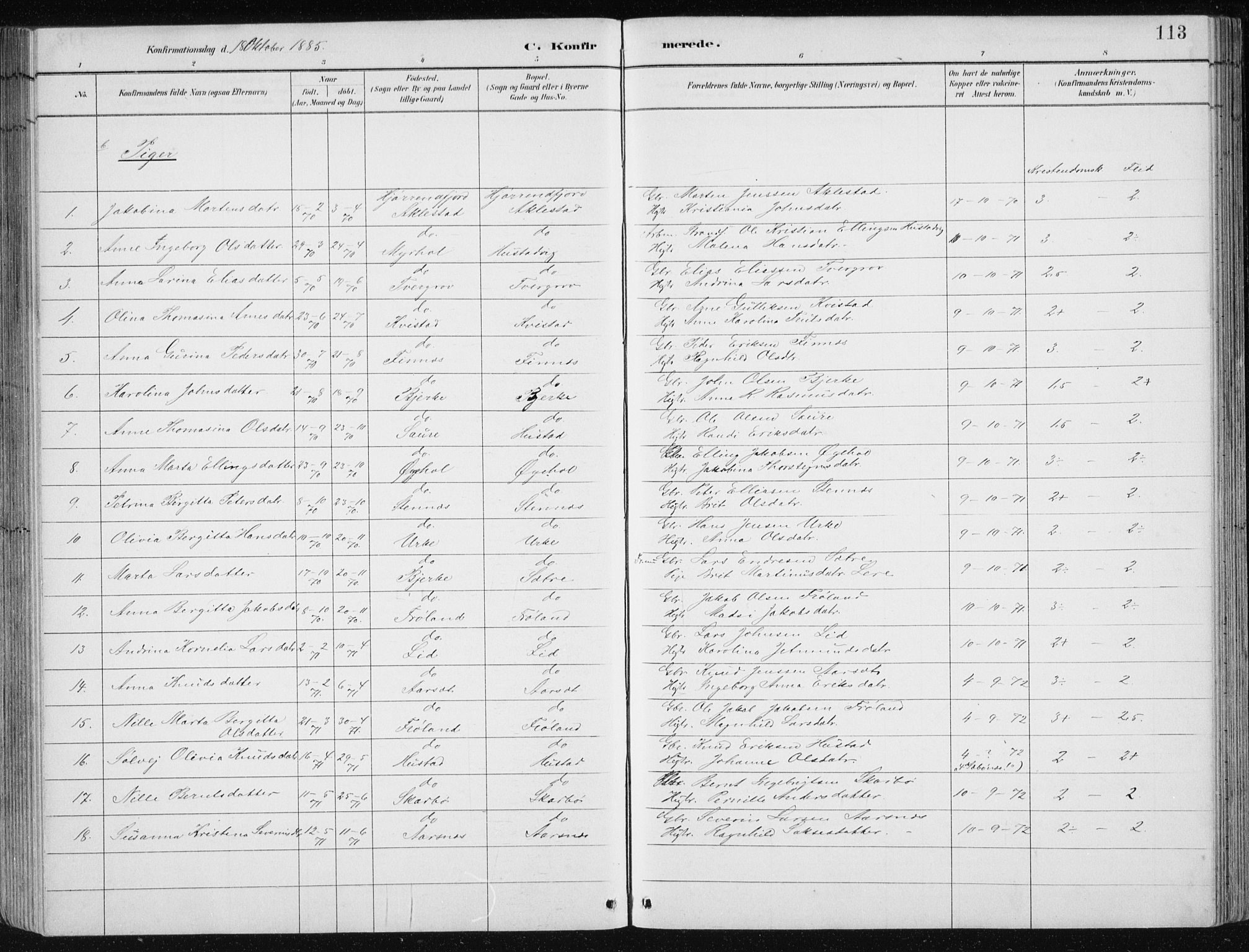 Ministerialprotokoller, klokkerbøker og fødselsregistre - Møre og Romsdal, AV/SAT-A-1454/515/L0215: Parish register (copy) no. 515C02, 1884-1906, p. 113