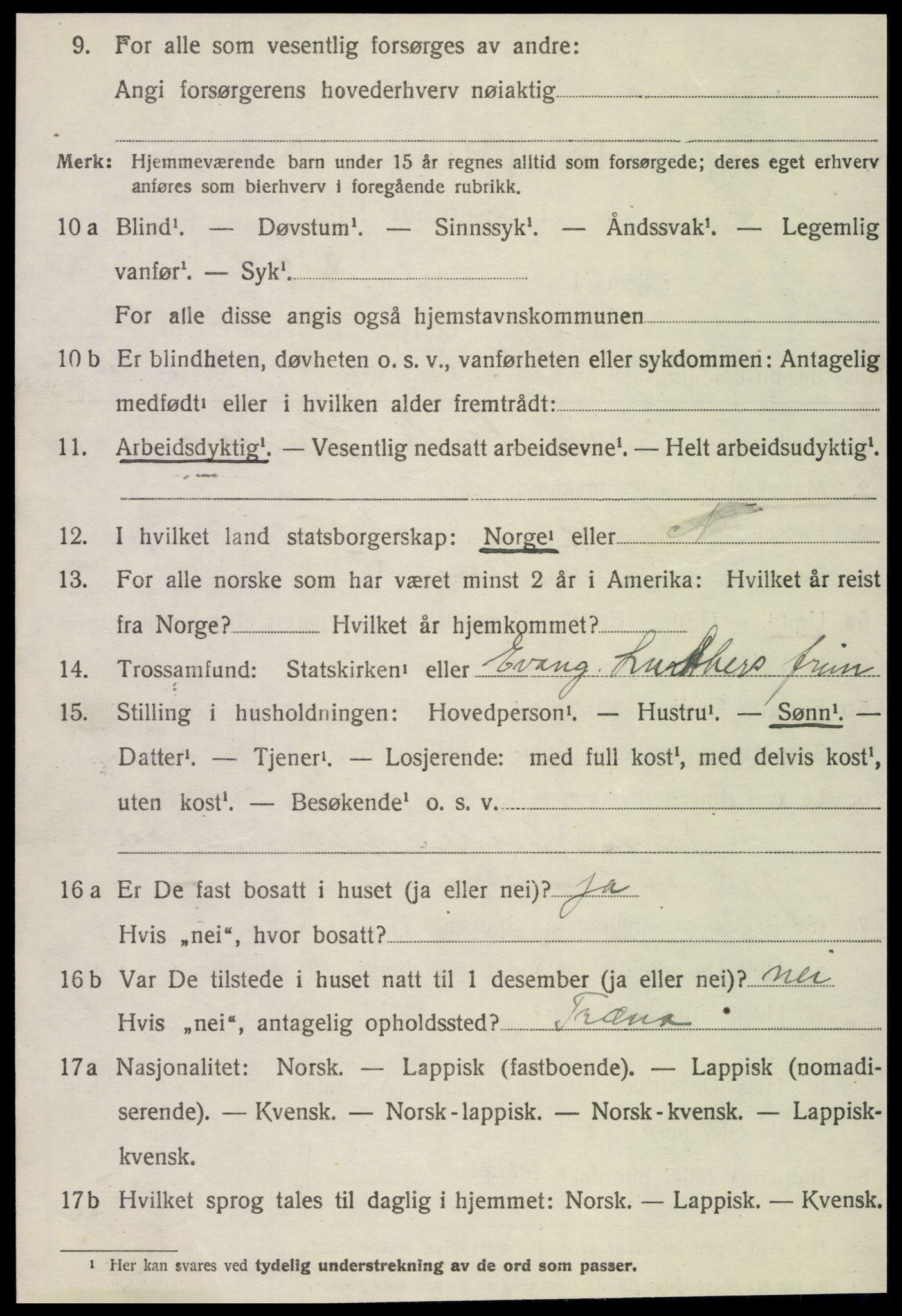 SAT, 1920 census for Lurøy, 1920, p. 966