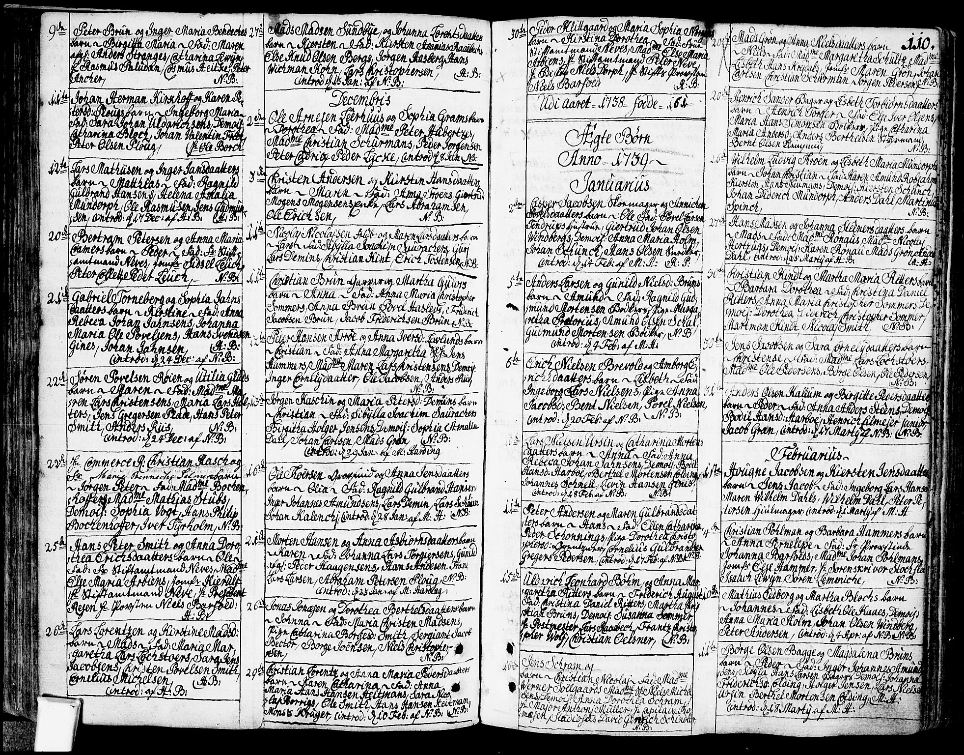 Oslo domkirke Kirkebøker, SAO/A-10752/F/Fa/L0003: Parish register (official) no. 3, 1731-1743, p. 110