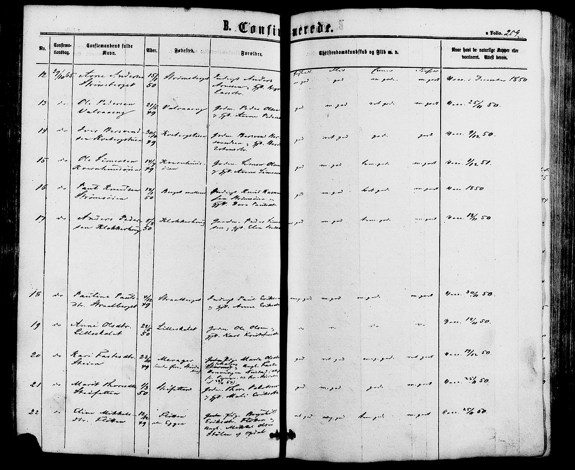 Alvdal prestekontor, SAH/PREST-060/H/Ha/Haa/L0001: Parish register (official) no. 1, 1863-1882, p. 209