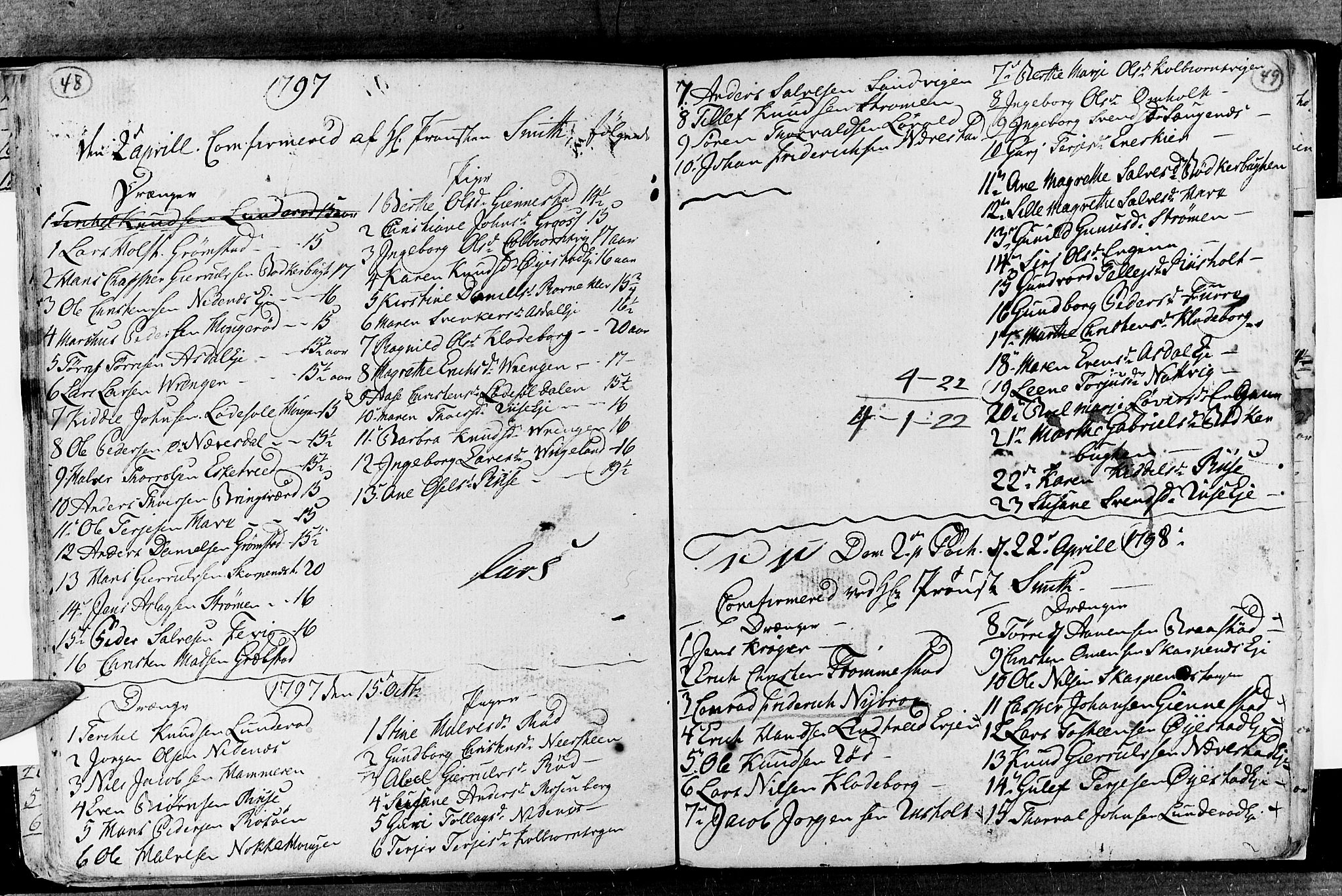 Øyestad sokneprestkontor, AV/SAK-1111-0049/F/Fa/L0010: Parish register (official) no. A 10, 1774-1810, p. 48-49