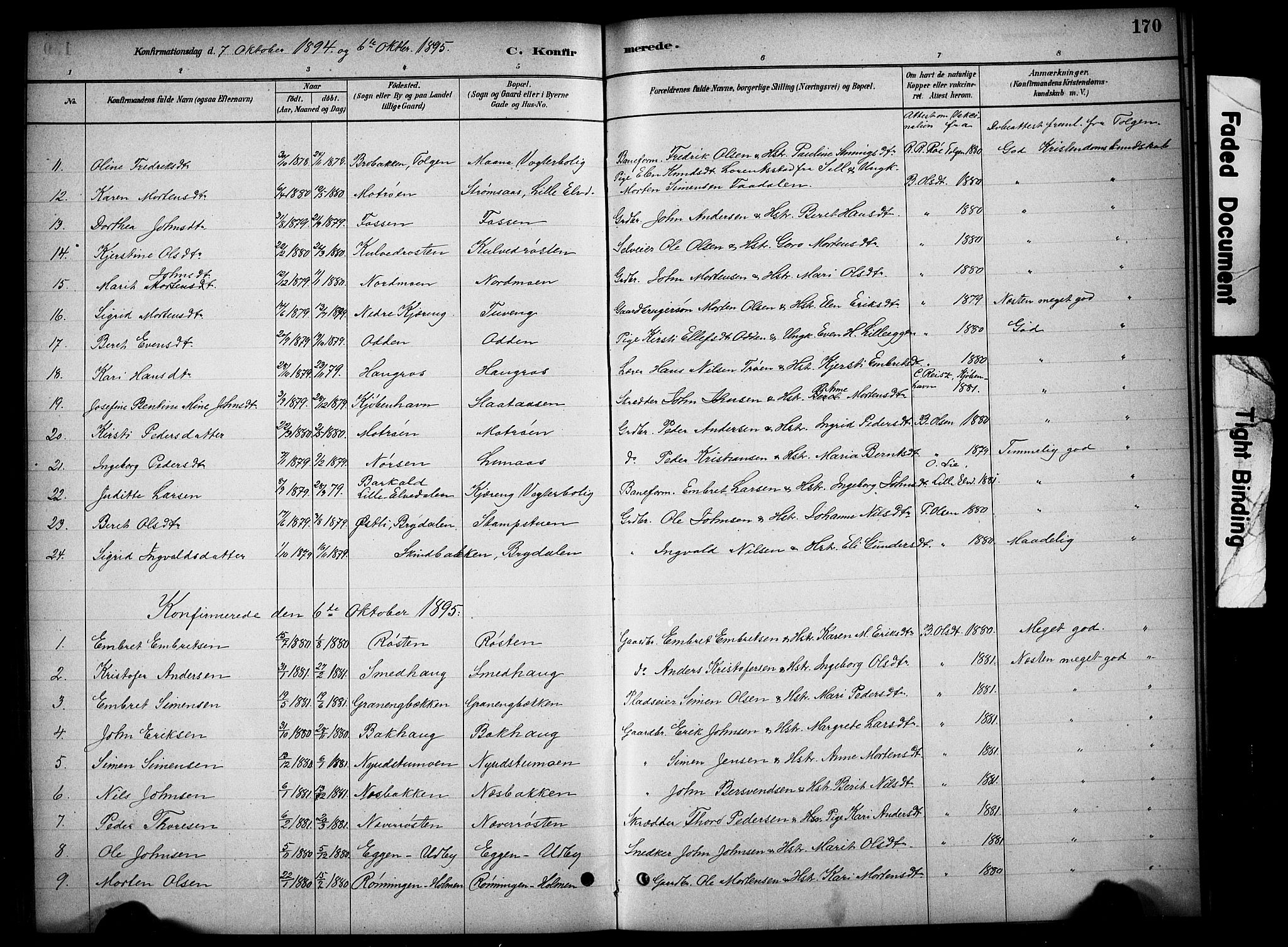 Tynset prestekontor, SAH/PREST-058/H/Ha/Hab/L0006: Parish register (copy) no. 6, 1880-1899, p. 170