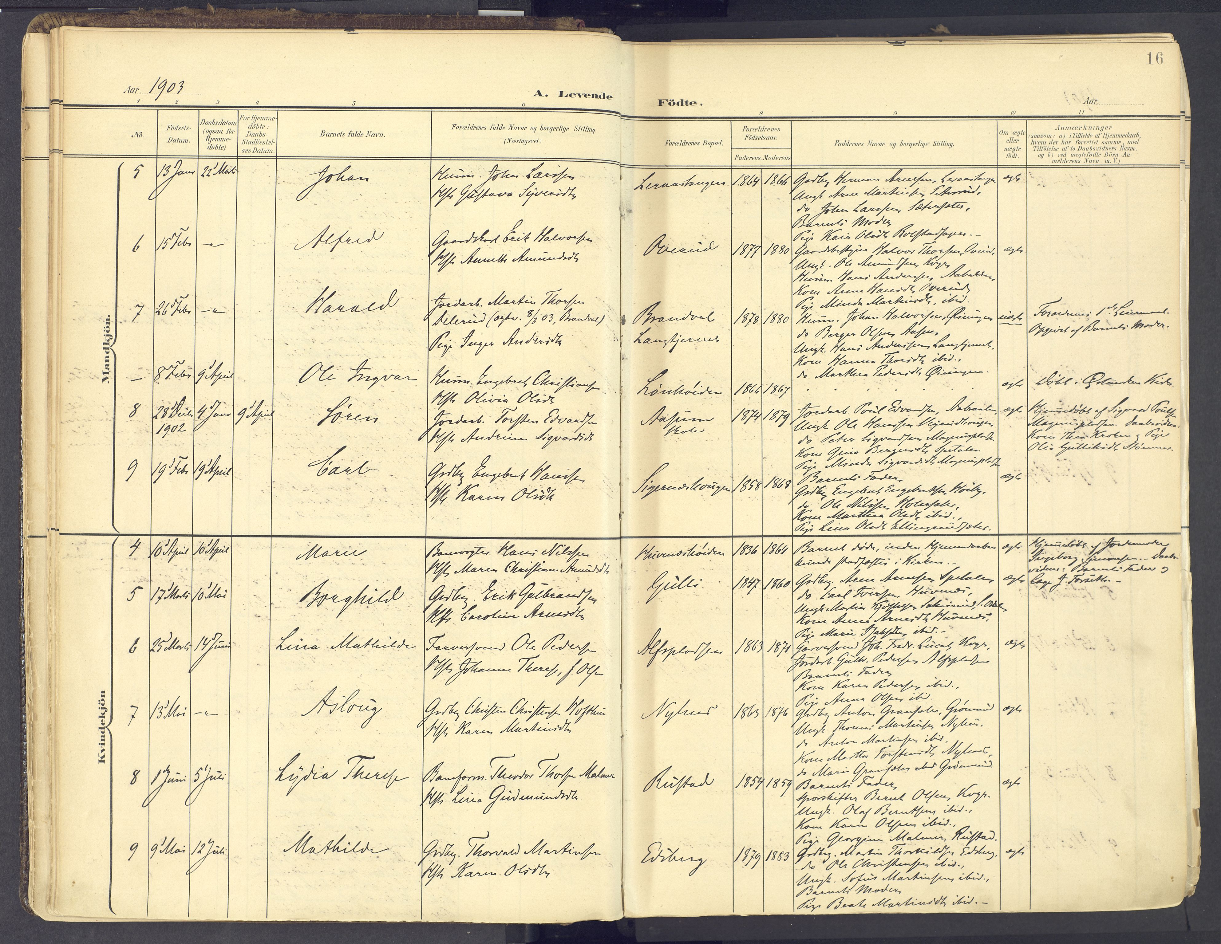 Vinger prestekontor, AV/SAH-PREST-024/H/Ha/Haa/L0017: Parish register (official) no. 17, 1901-1927, p. 16