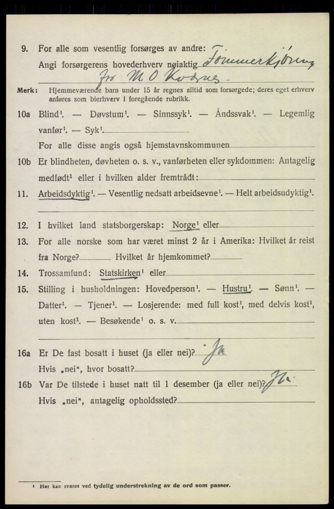 SAH, 1920 census for Ytre Rendal, 1920, p. 2898