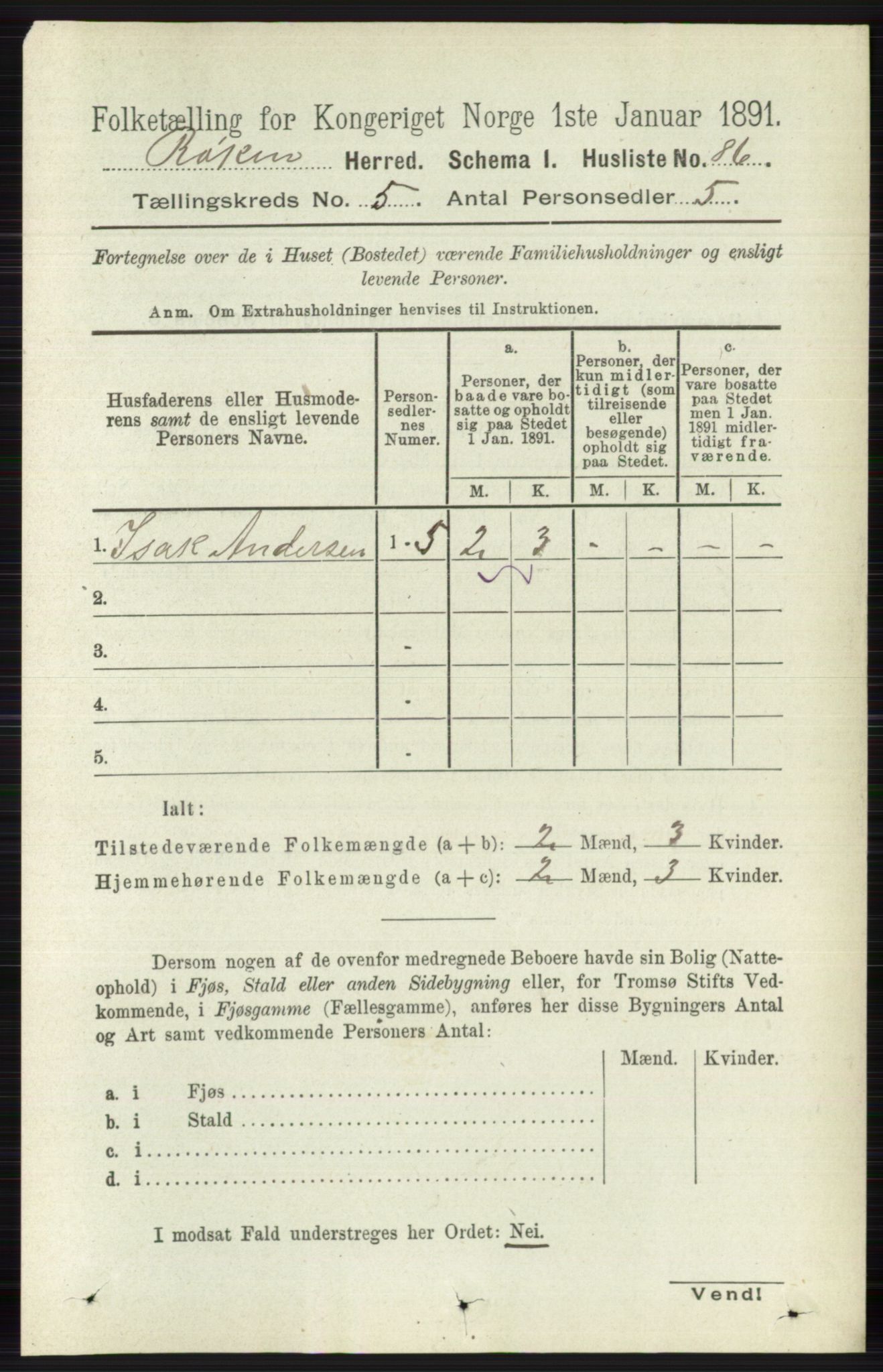 RA, 1891 census for 0627 Røyken, 1891, p. 2850