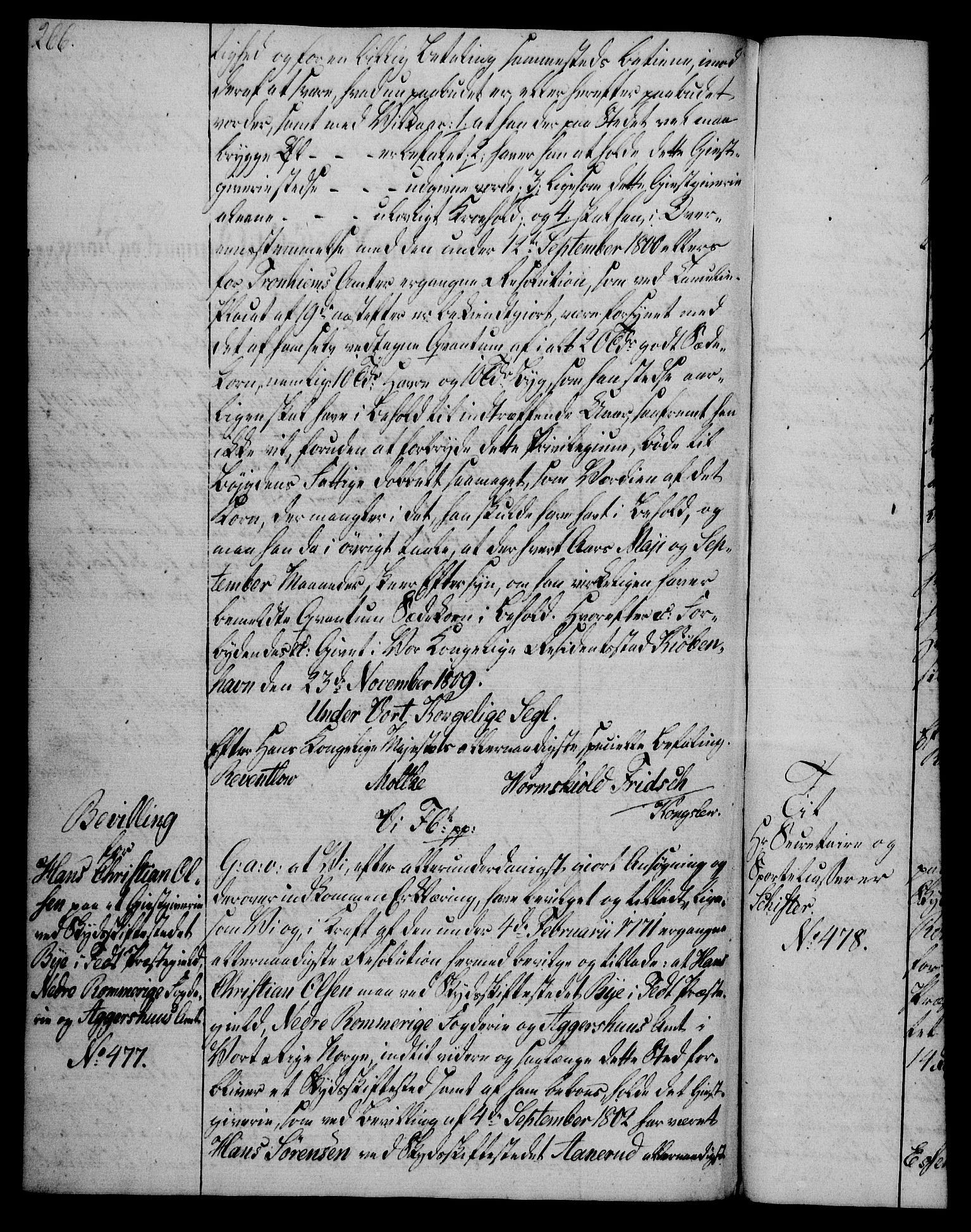Rentekammeret, Kammerkanselliet, RA/EA-3111/G/Gg/Gga/L0019: Norsk ekspedisjonsprotokoll med register (merket RK 53.19), 1807-1810, p. 266