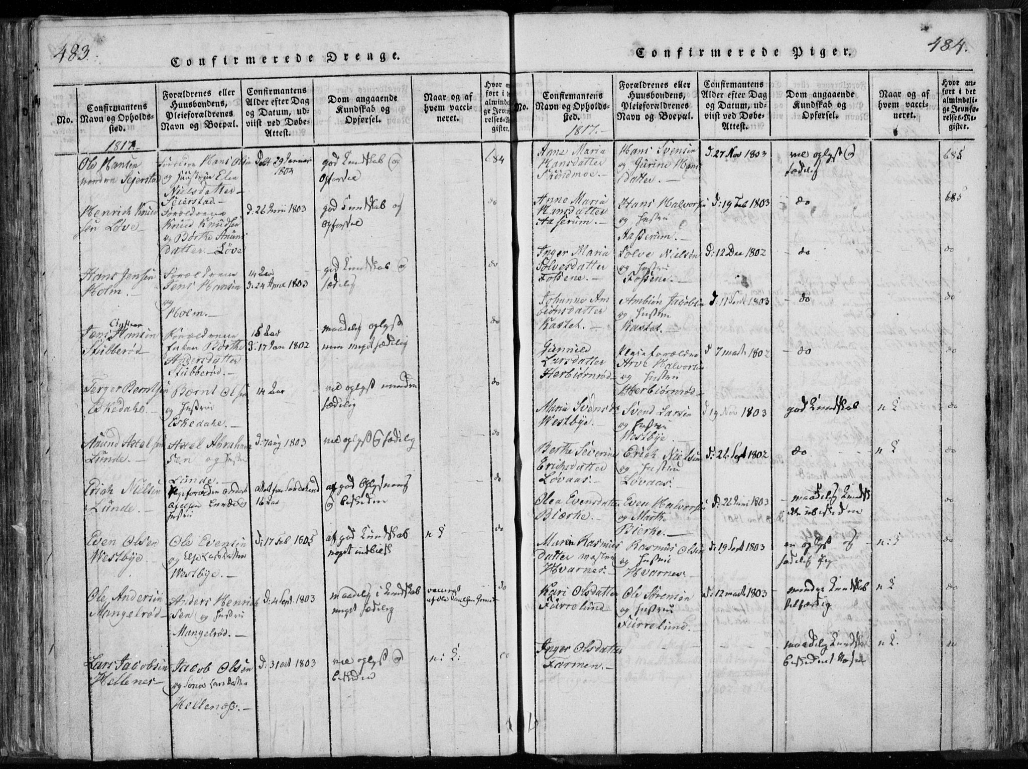 Hedrum kirkebøker, SAKO/A-344/F/Fa/L0004: Parish register (official) no. I 4, 1817-1835, p. 483-484
