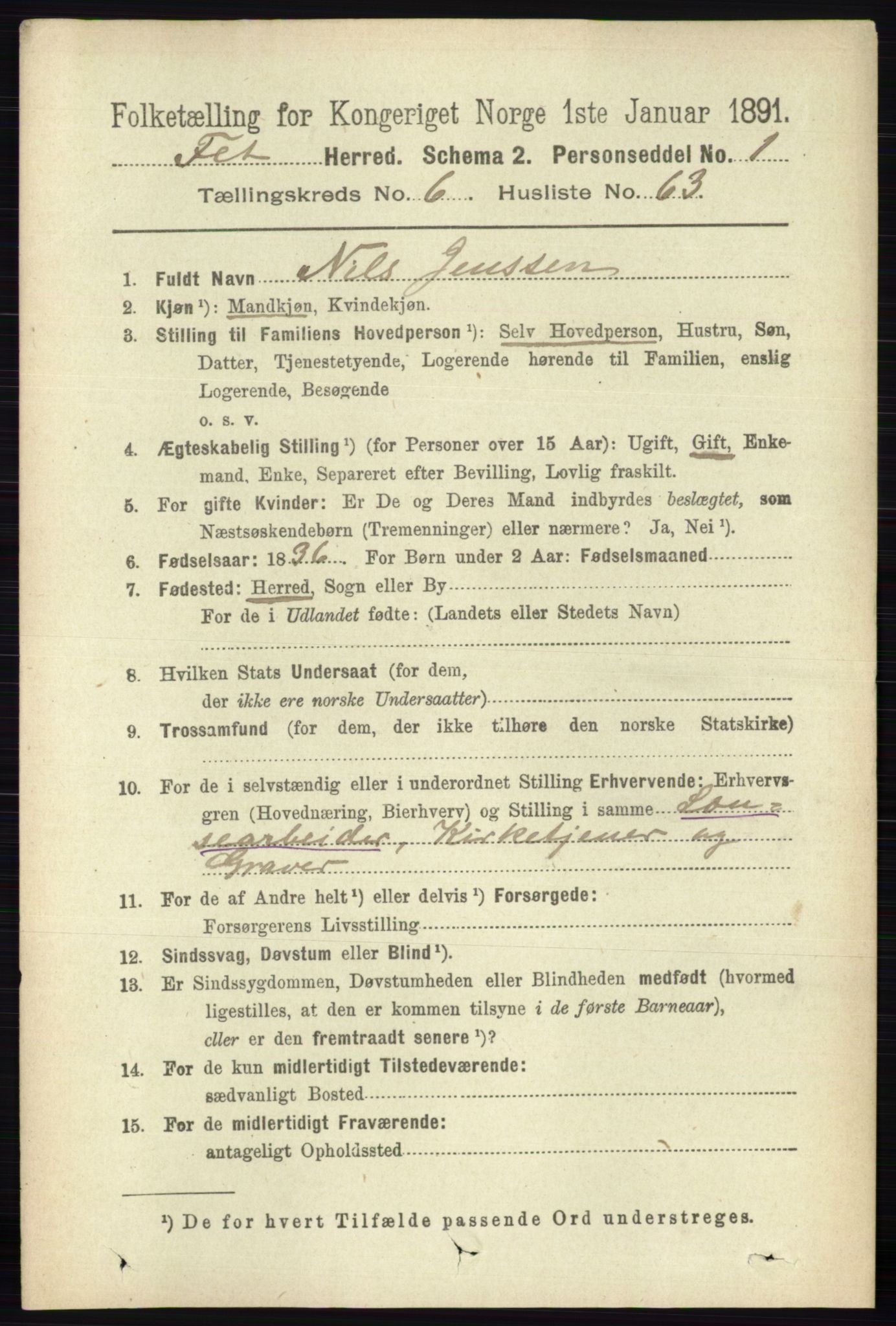 RA, 1891 census for 0227 Fet, 1891, p. 2347