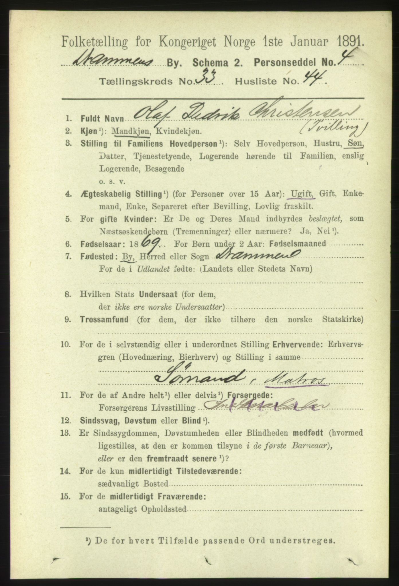 RA, 1891 census for 0602 Drammen, 1891, p. 20513