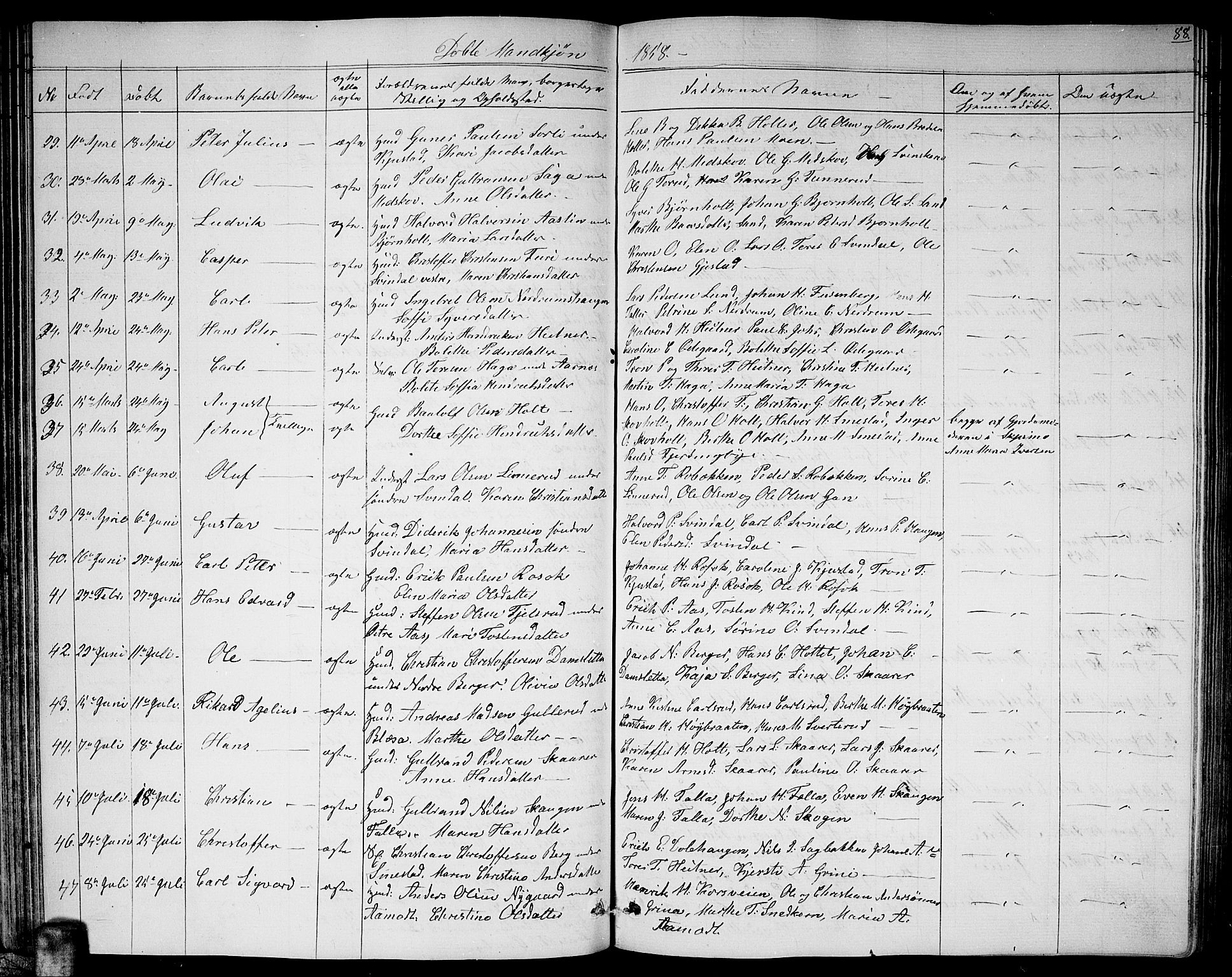 Fet prestekontor Kirkebøker, AV/SAO-A-10370a/G/Ga/L0002: Parish register (copy) no. I 2, 1843-1859, p. 88