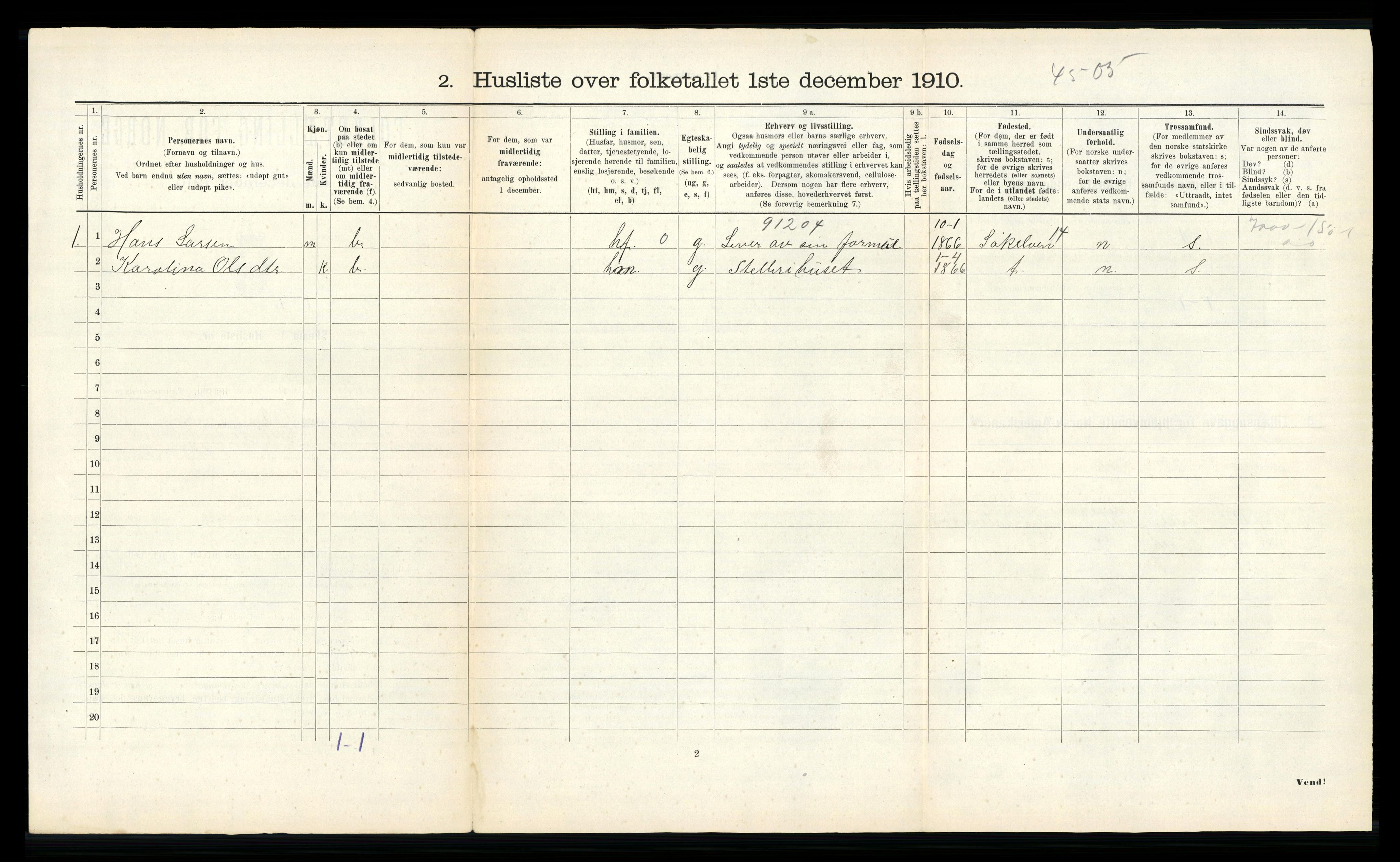 RA, 1910 census for Roald, 1910, p. 23