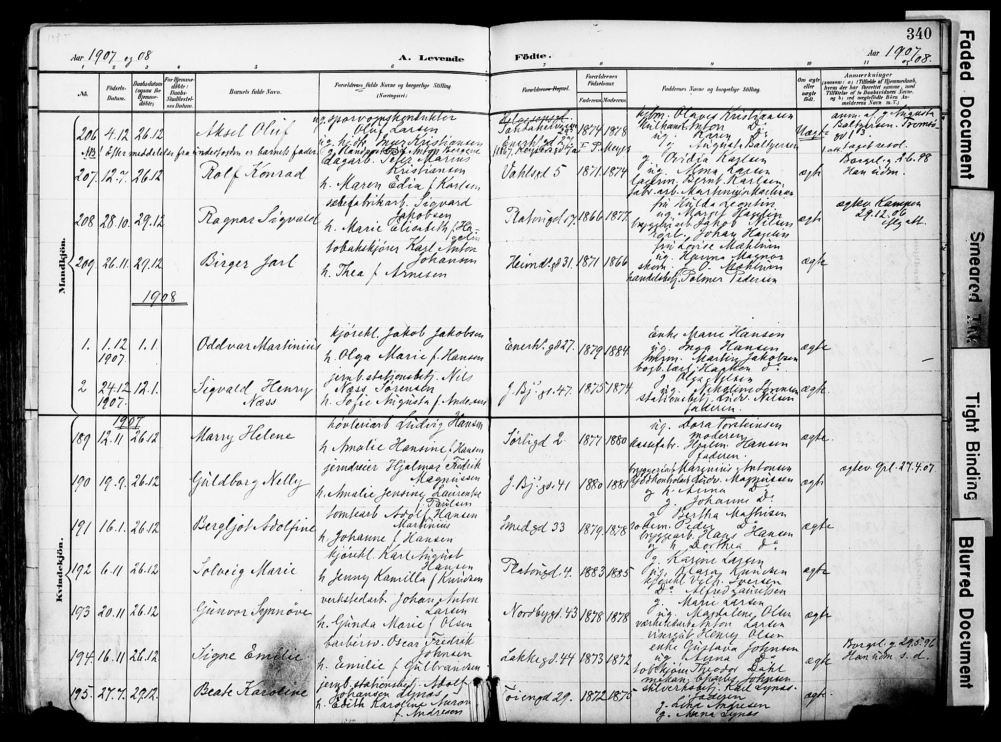 Grønland prestekontor Kirkebøker, AV/SAO-A-10848/F/Fa/L0014: Parish register (official) no. 14, 1900-1911, p. 340