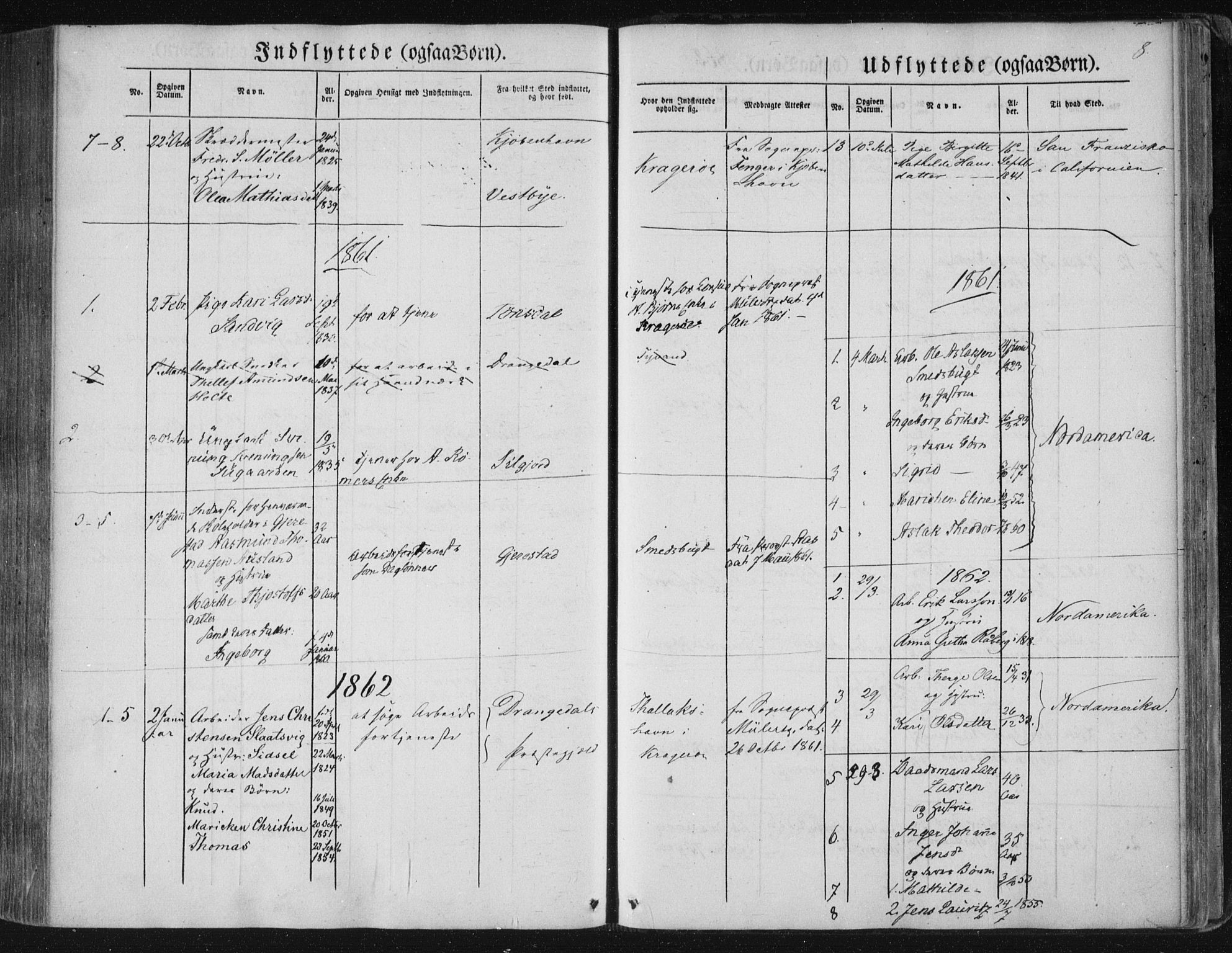 Kragerø kirkebøker, AV/SAKO-A-278/F/Fa/L0006: Parish register (official) no. 6, 1847-1861, p. 8