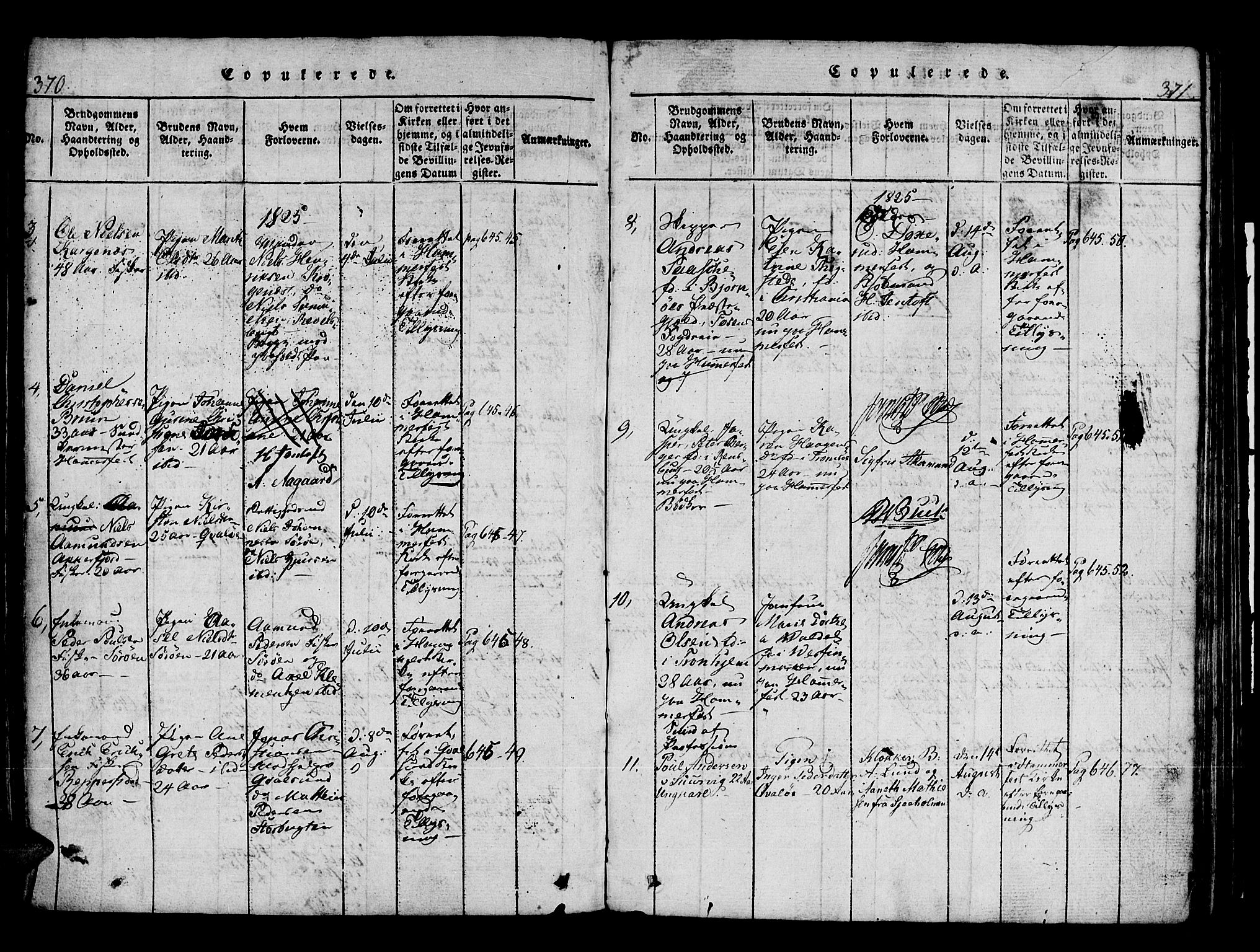 Hammerfest sokneprestkontor, AV/SATØ-S-1347/H/Ha/L0003.kirke: Parish register (official) no. 3, 1821-1842, p. 370-371