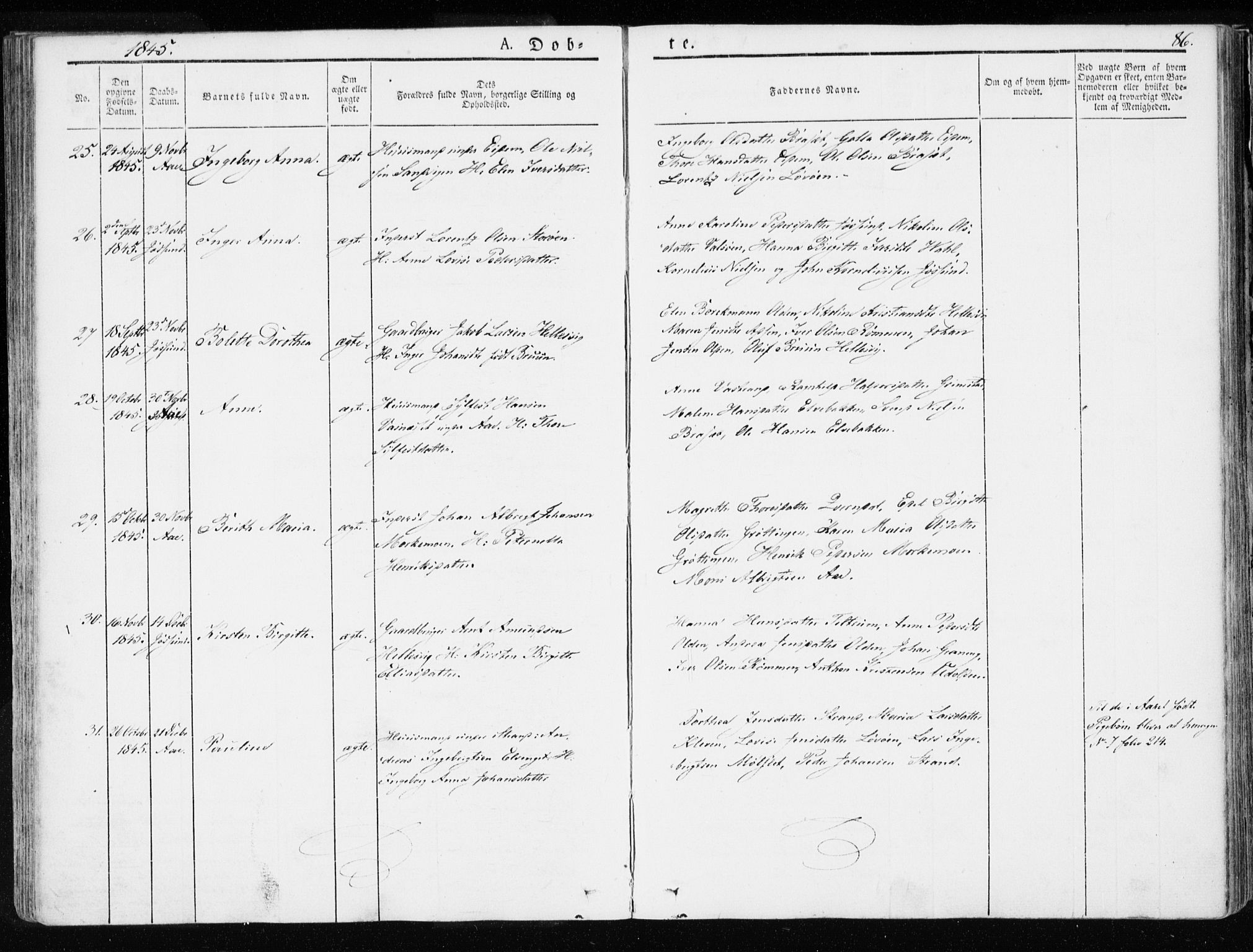 Ministerialprotokoller, klokkerbøker og fødselsregistre - Sør-Trøndelag, SAT/A-1456/655/L0676: Parish register (official) no. 655A05, 1830-1847, p. 86