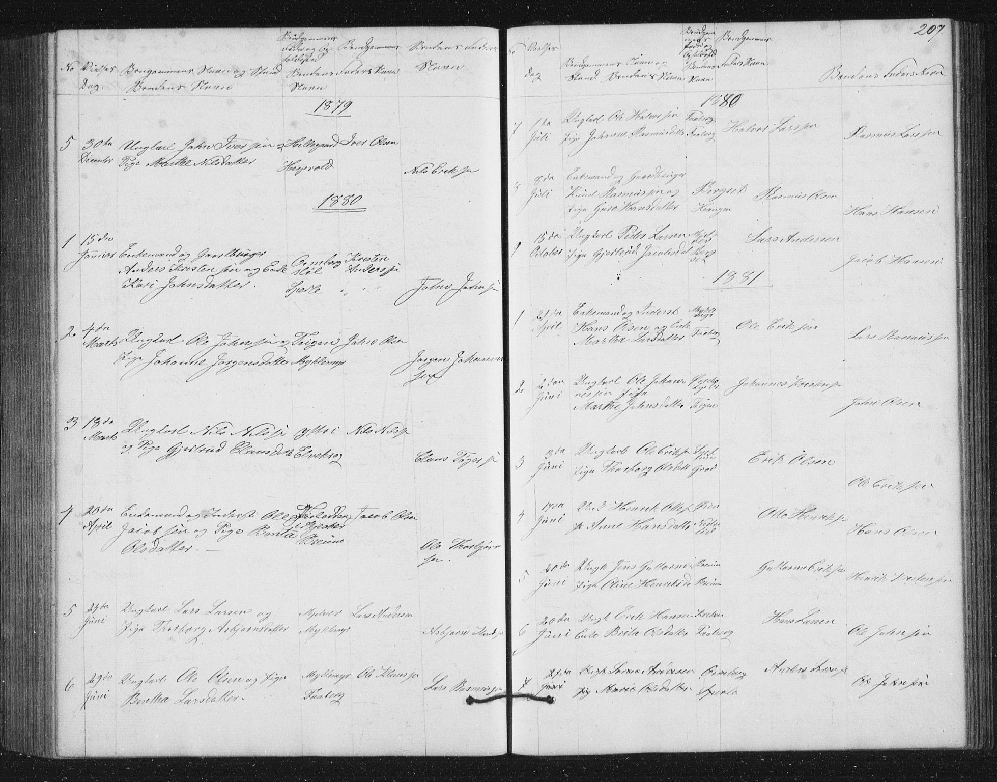 Jostedal sokneprestembete, AV/SAB-A-80601/H/Hab/Haba/L0001: Parish register (copy) no. A 1, 1861-1906, p. 207