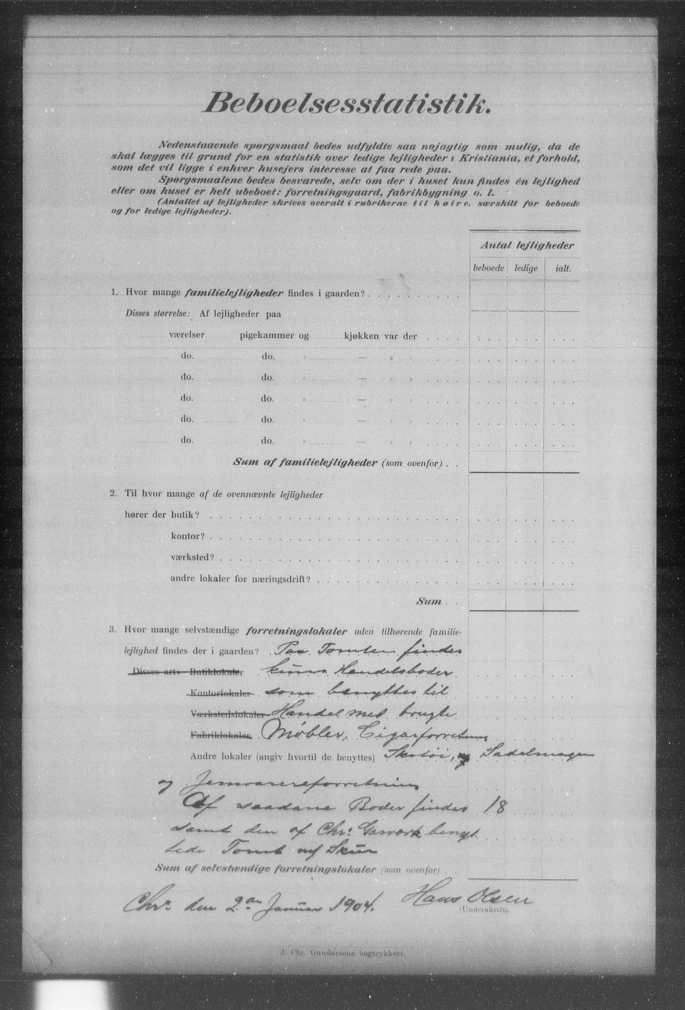 OBA, Municipal Census 1903 for Kristiania, 1903, p. 20033