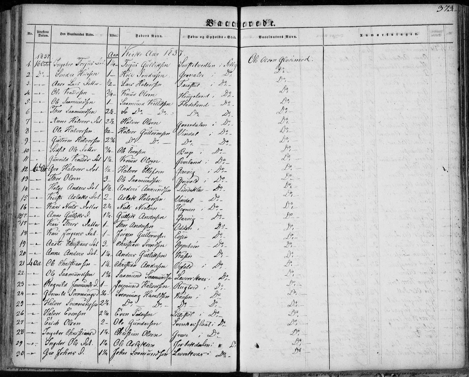 Seljord kirkebøker, SAKO/A-20/F/Fa/L0011: Parish register (official) no. I 11, 1831-1849, p. 373