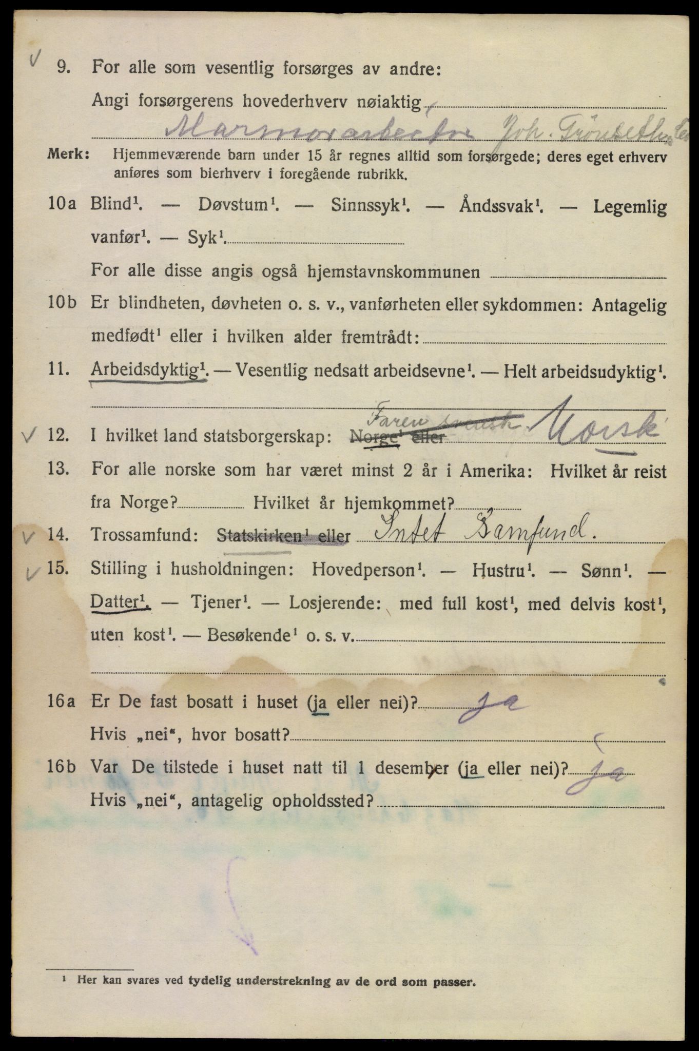 SAO, 1920 census for Kristiania, 1920, p. 365020