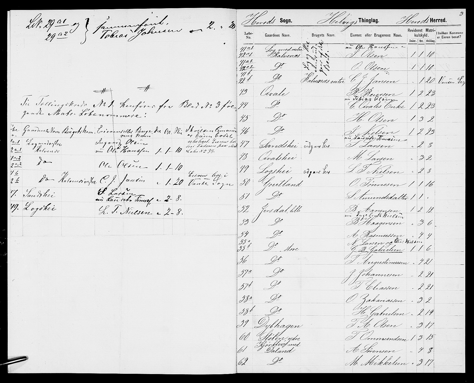 SAK, 1875 census for 1039P Herad, 1875, p. 5