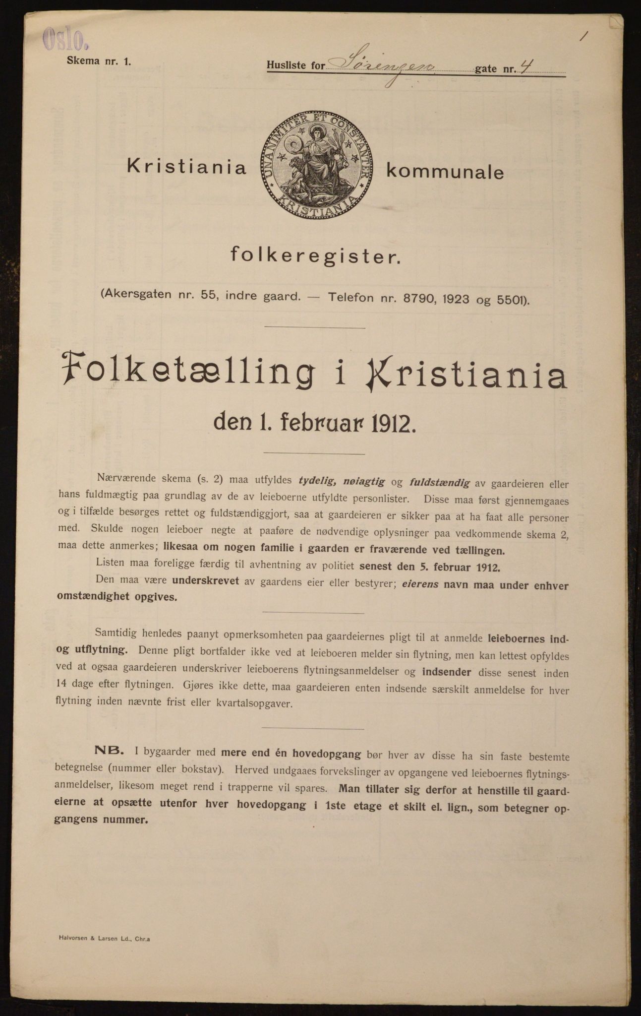 OBA, Municipal Census 1912 for Kristiania, 1912, p. 106456