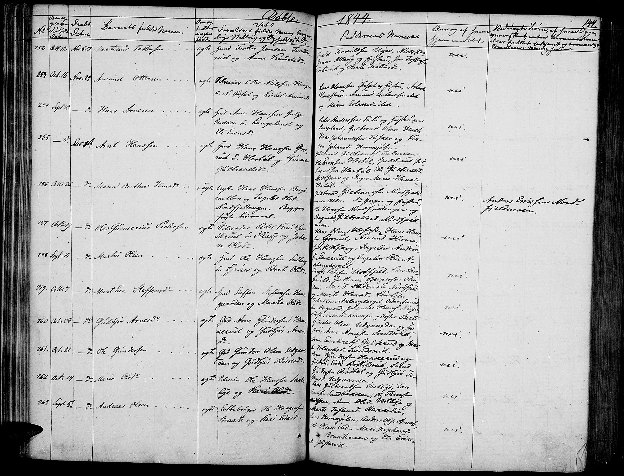 Vinger prestekontor, AV/SAH-PREST-024/H/Ha/Haa/L0008: Parish register (official) no. 8, 1839-1847, p. 144