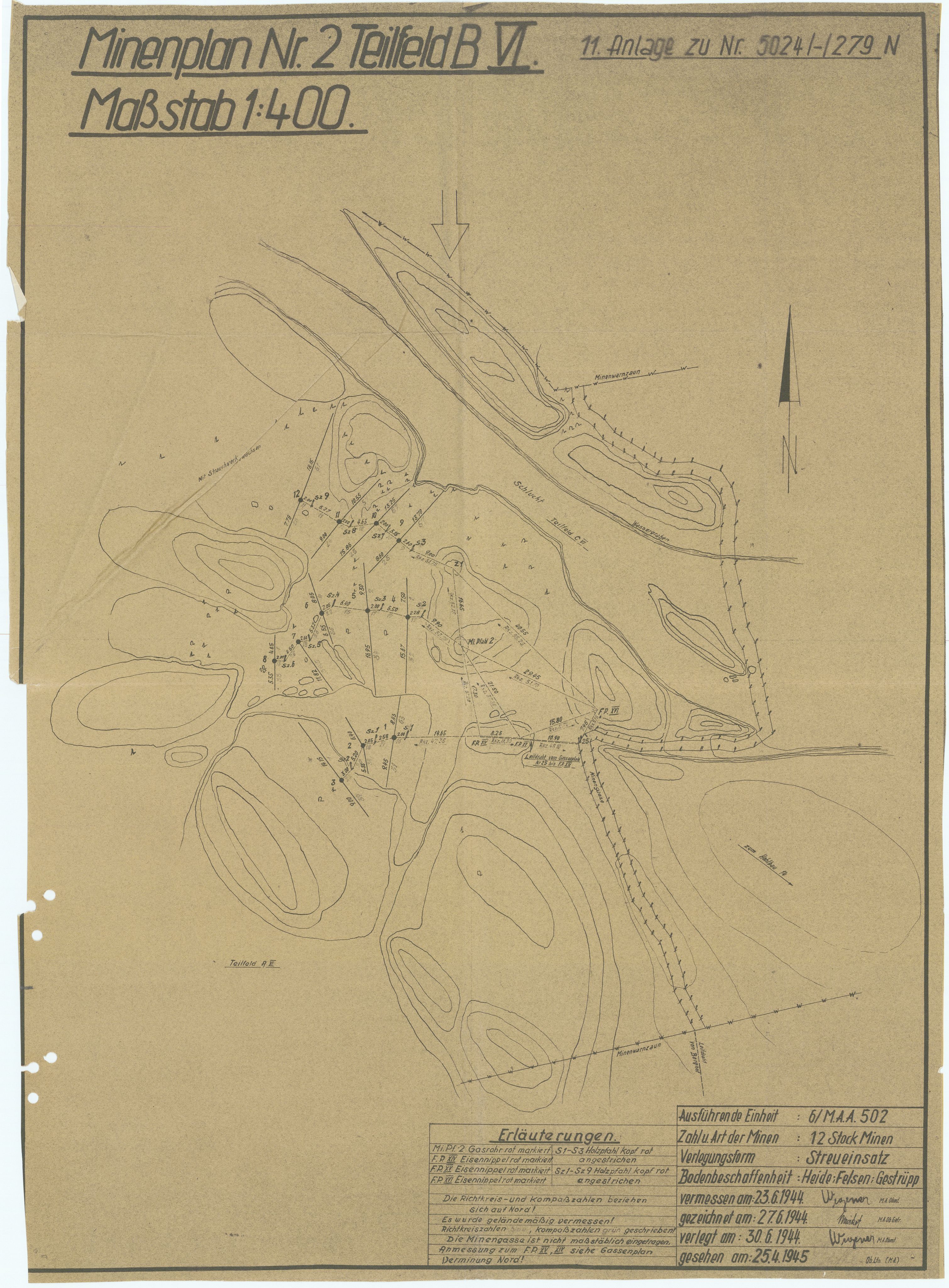 Forsvaret, Sørlandet sjøforsvarsdistrikt, AV/RA-RAFA-3266/F/Fb/Fbf/L0323: Tyske landminefelter, 1945, p. 137