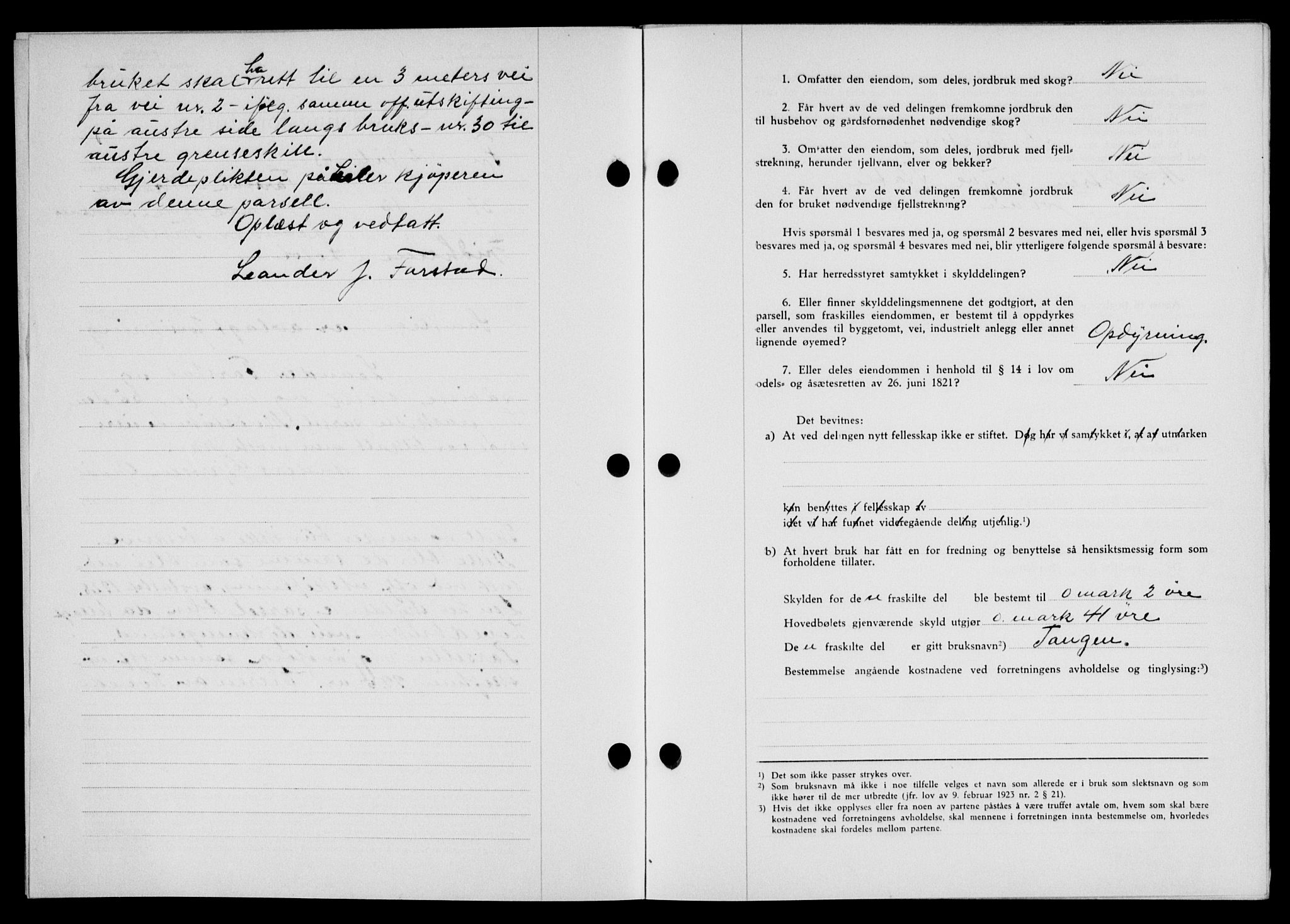 Lofoten sorenskriveri, SAT/A-0017/1/2/2C/L0011a: Mortgage book no. 11a, 1943-1943, Diary no: : 922/1943