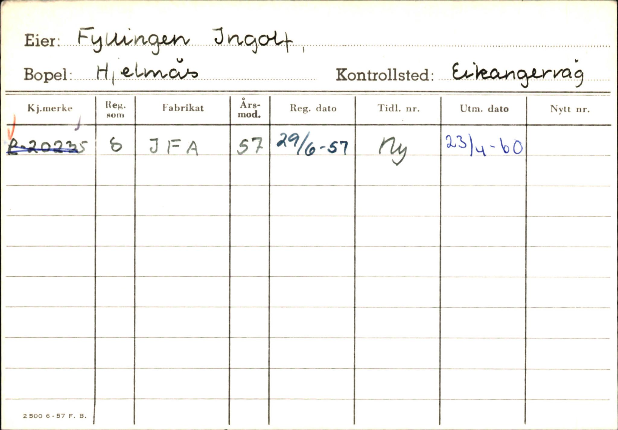 Statens vegvesen, Hordaland vegkontor, AV/SAB-A-5201/2/Ha/L0015: R-eierkort F-G, 1920-1971, p. 77