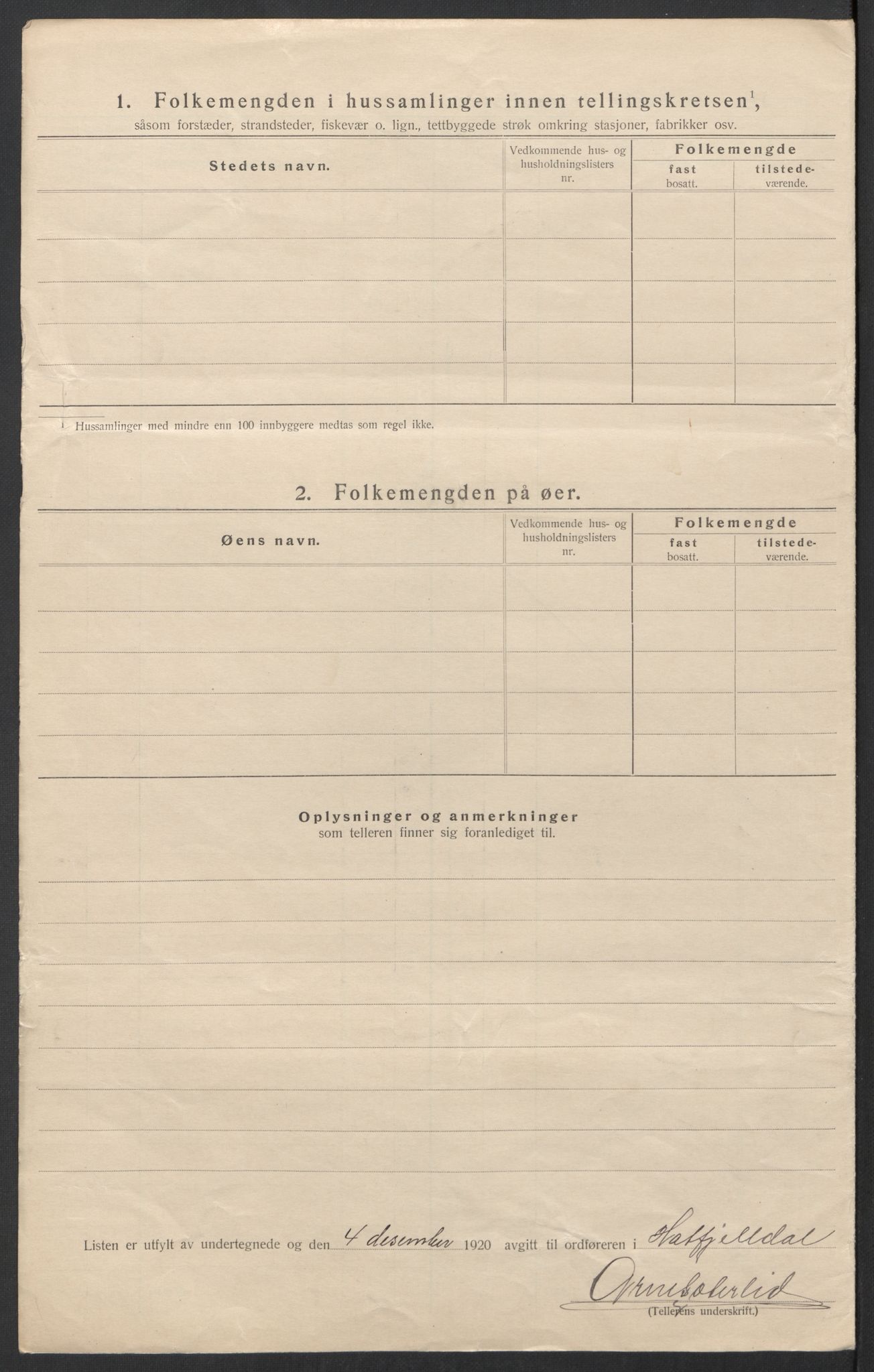 SAT, 1920 census for Hattfjelldal, 1920, p. 14