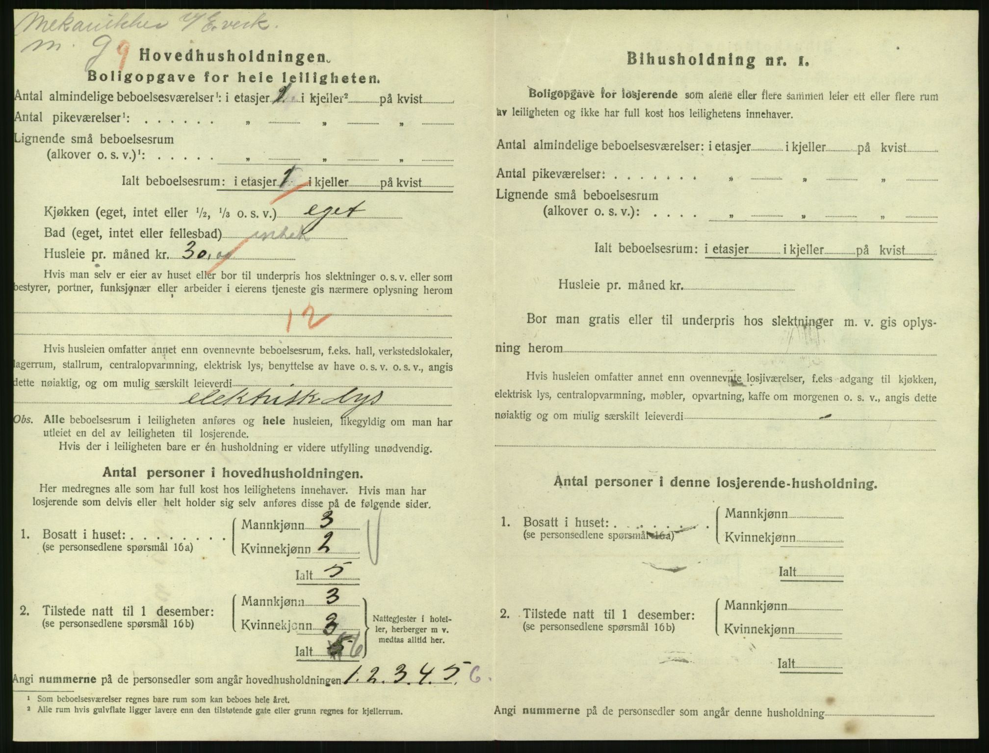 SAH, 1920 census for Lillehammer, 1920, p. 2145