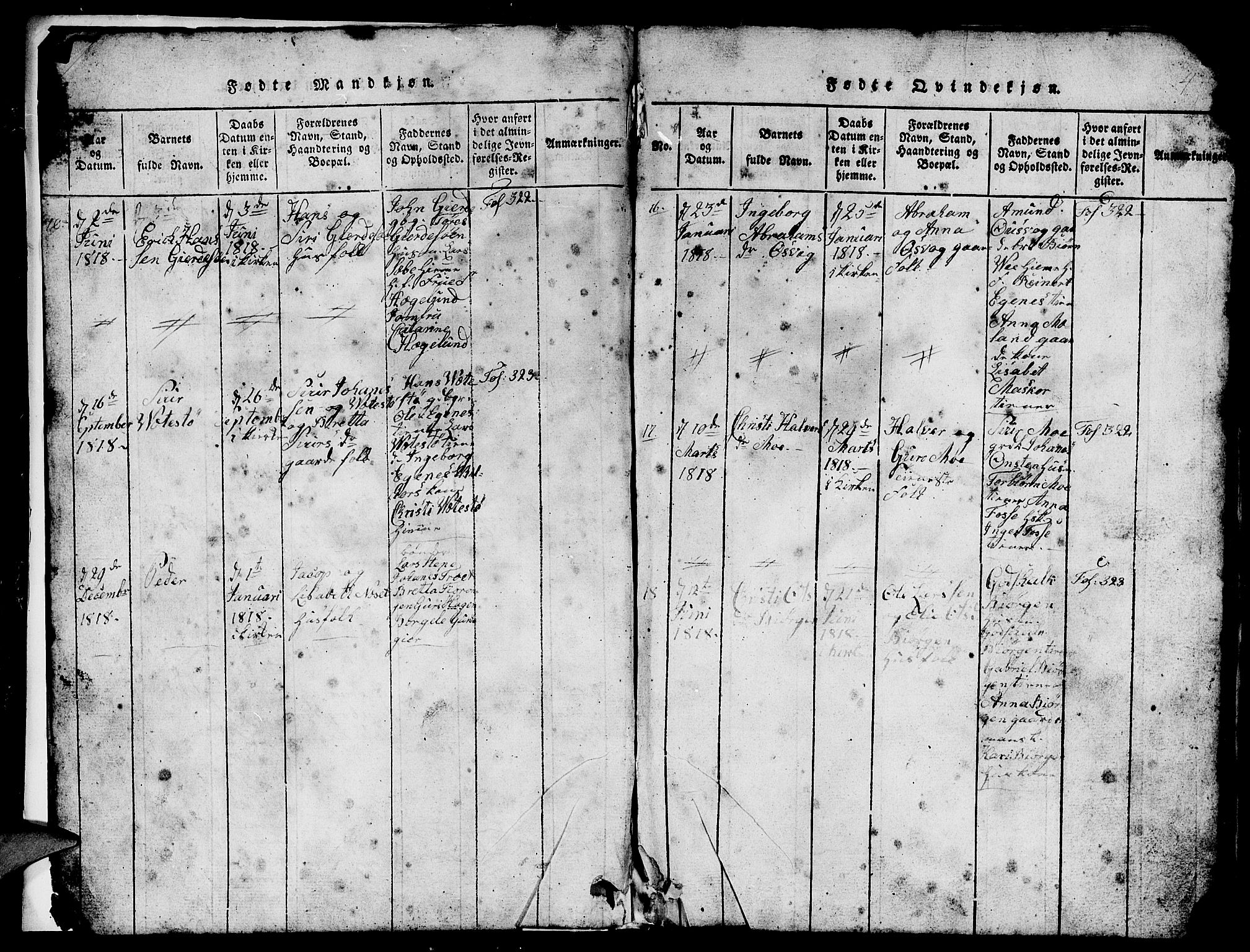 Etne sokneprestembete, SAB/A-75001/H/Hab: Parish register (copy) no. B 1, 1815-1850, p. 4