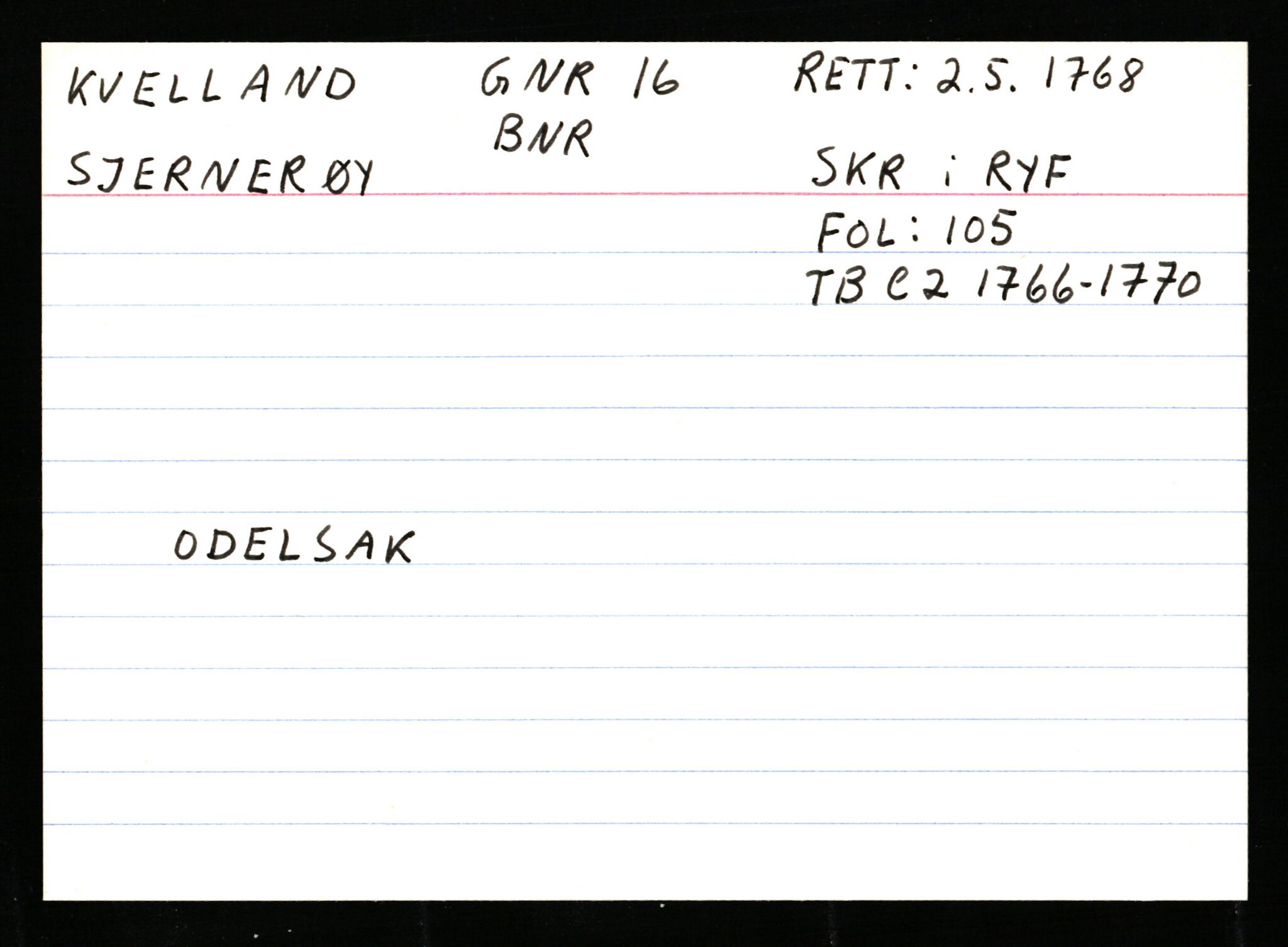 Statsarkivet i Stavanger, AV/SAST-A-101971/03/Y/Ym/L0033: Åstedskort sortert etter gårdsnavn: Kvelland - Lagestranden, 1600-1950, p. 17