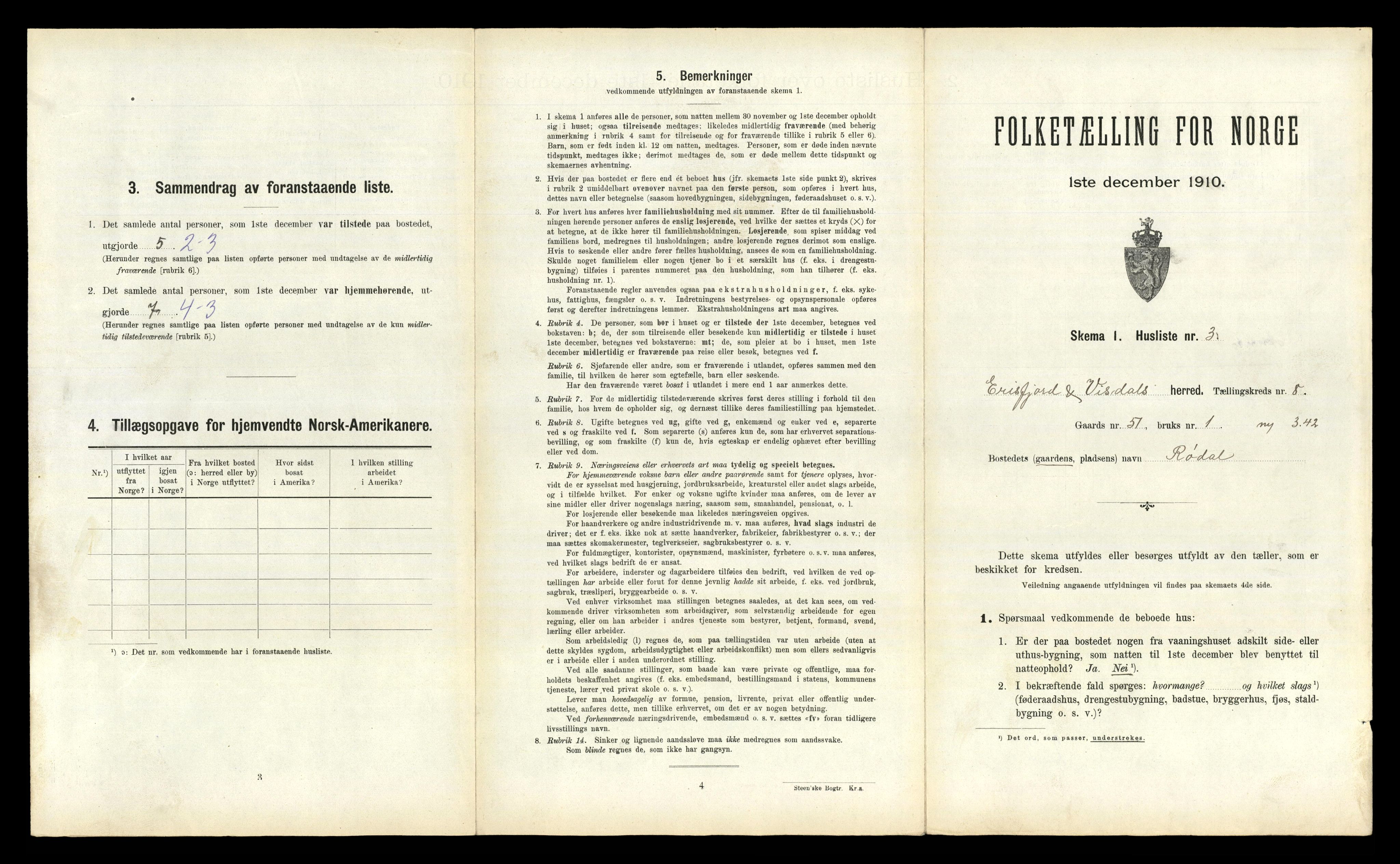 RA, 1910 census for Eresfjord og Vistdal, 1910, p. 577