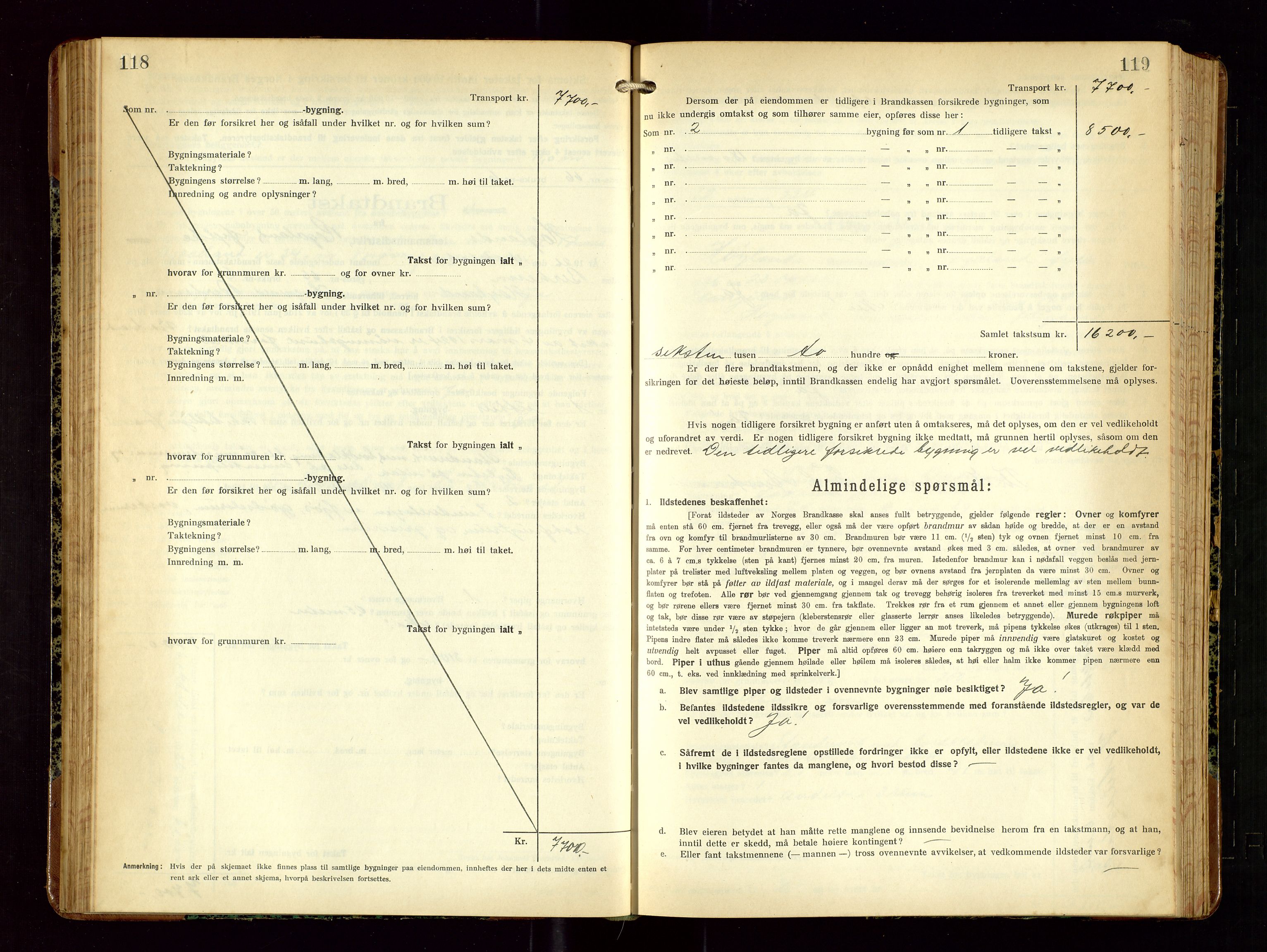 Høyland/Sandnes lensmannskontor, SAST/A-100166/Gob/L0004: "Brandtakstprotokol", 1924-1933, p. 118-119