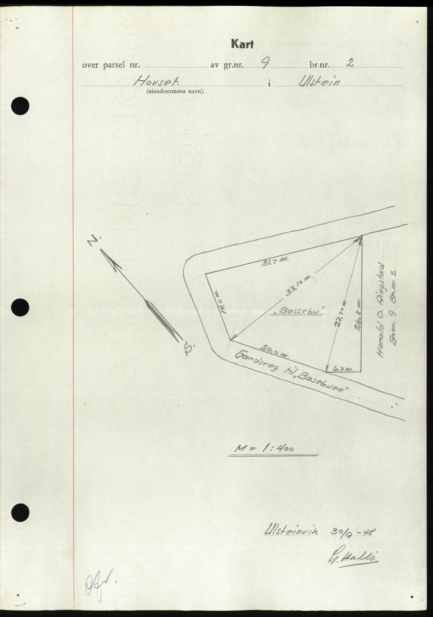 Søre Sunnmøre sorenskriveri, AV/SAT-A-4122/1/2/2C/L0083: Mortgage book no. 9A, 1948-1949, Diary no: : 1433/1948