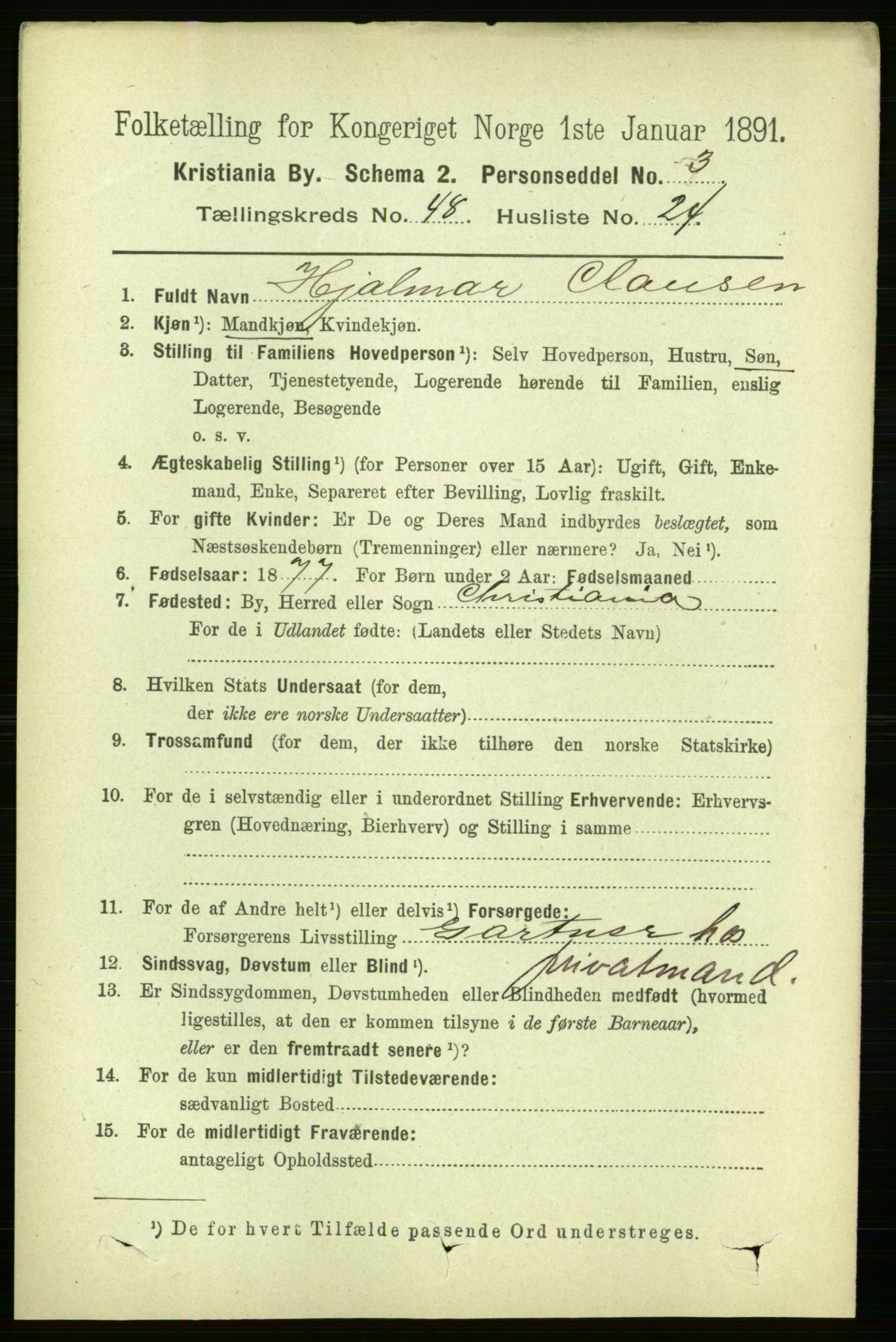 RA, 1891 census for 0301 Kristiania, 1891, p. 28504