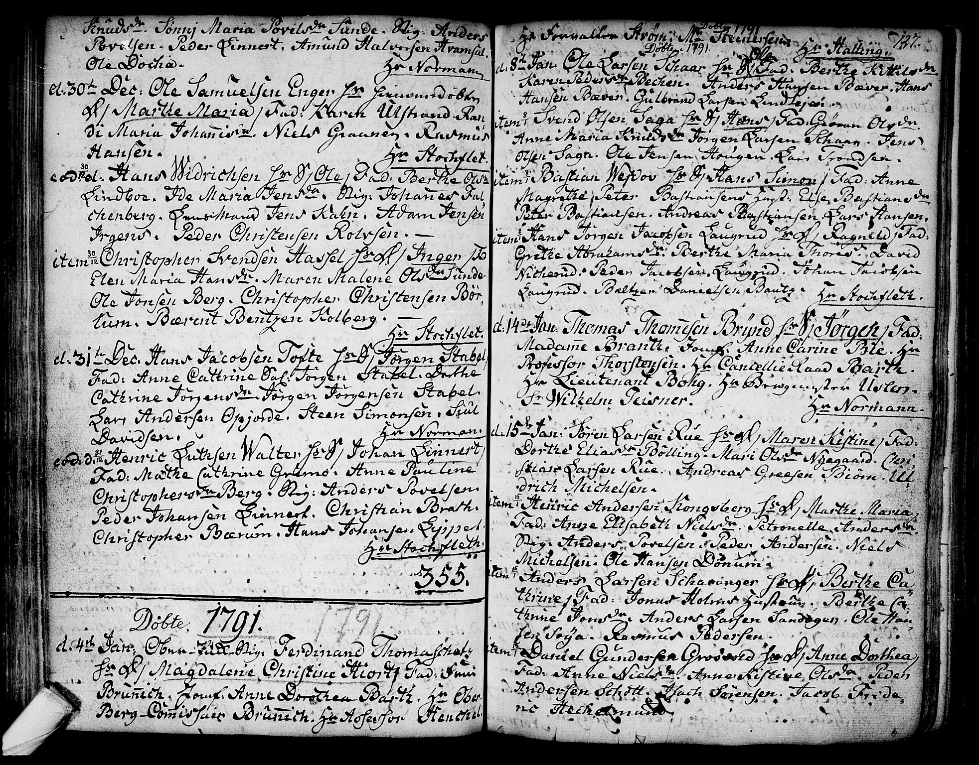 Kongsberg kirkebøker, SAKO/A-22/F/Fa/L0006: Parish register (official) no. I 6, 1783-1797, p. 127